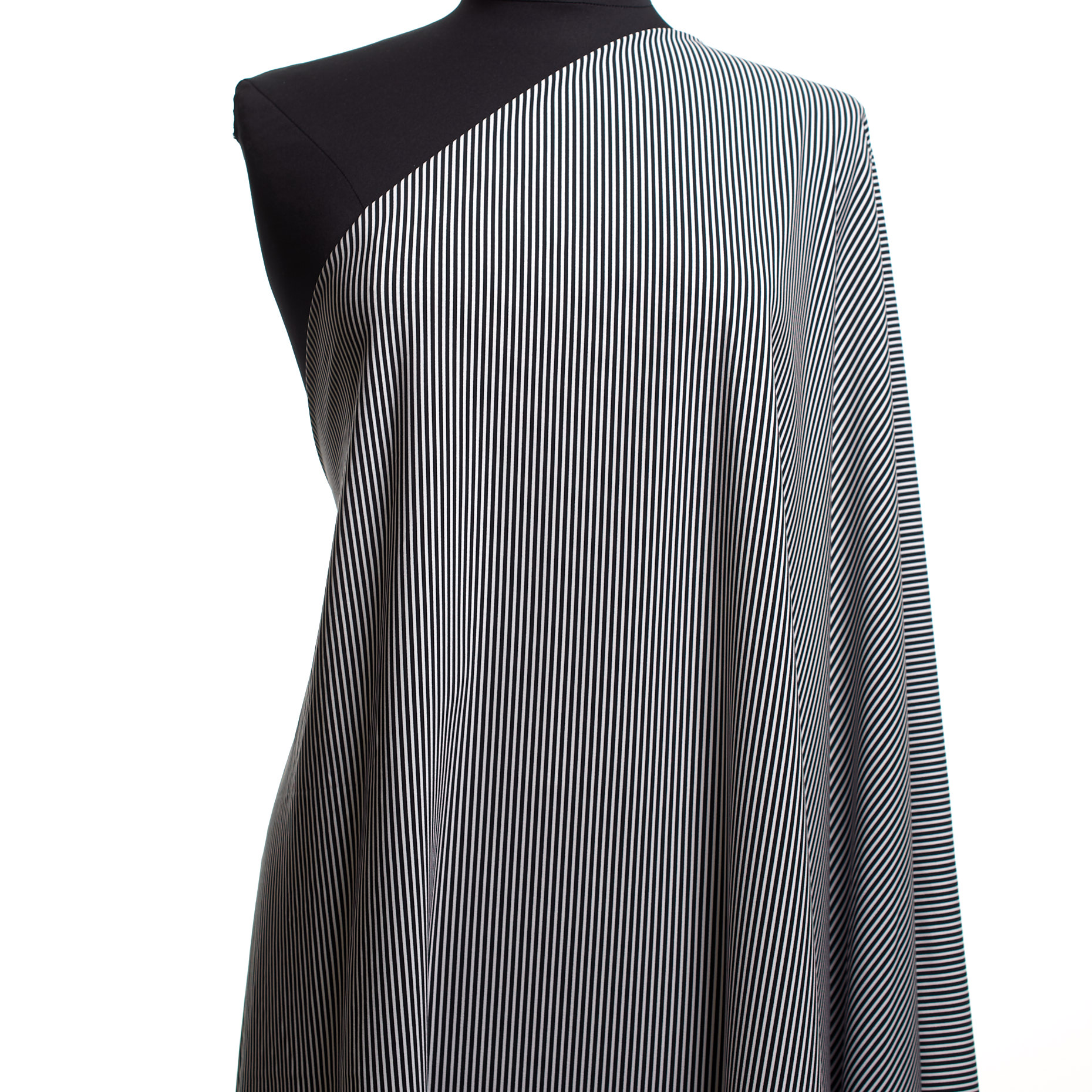 Techno Jersey, Streifen, Hohe Elastizität , Raven Black&Brilliant White (F000041510) - Schaufensterpuppe