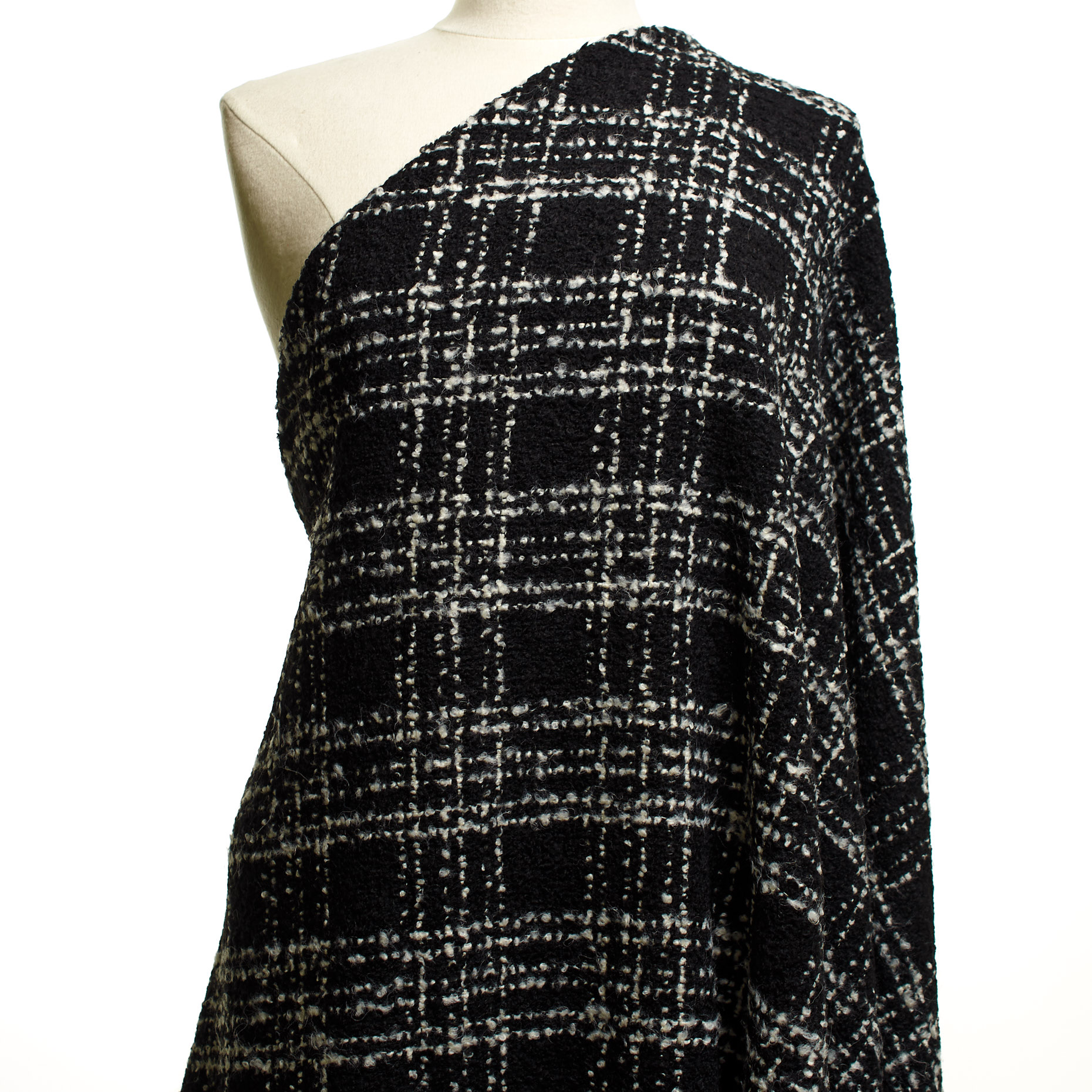 Bouclé, Misto Lana, Quadro, Raven Black&Ivory (F000043784) - Manichino