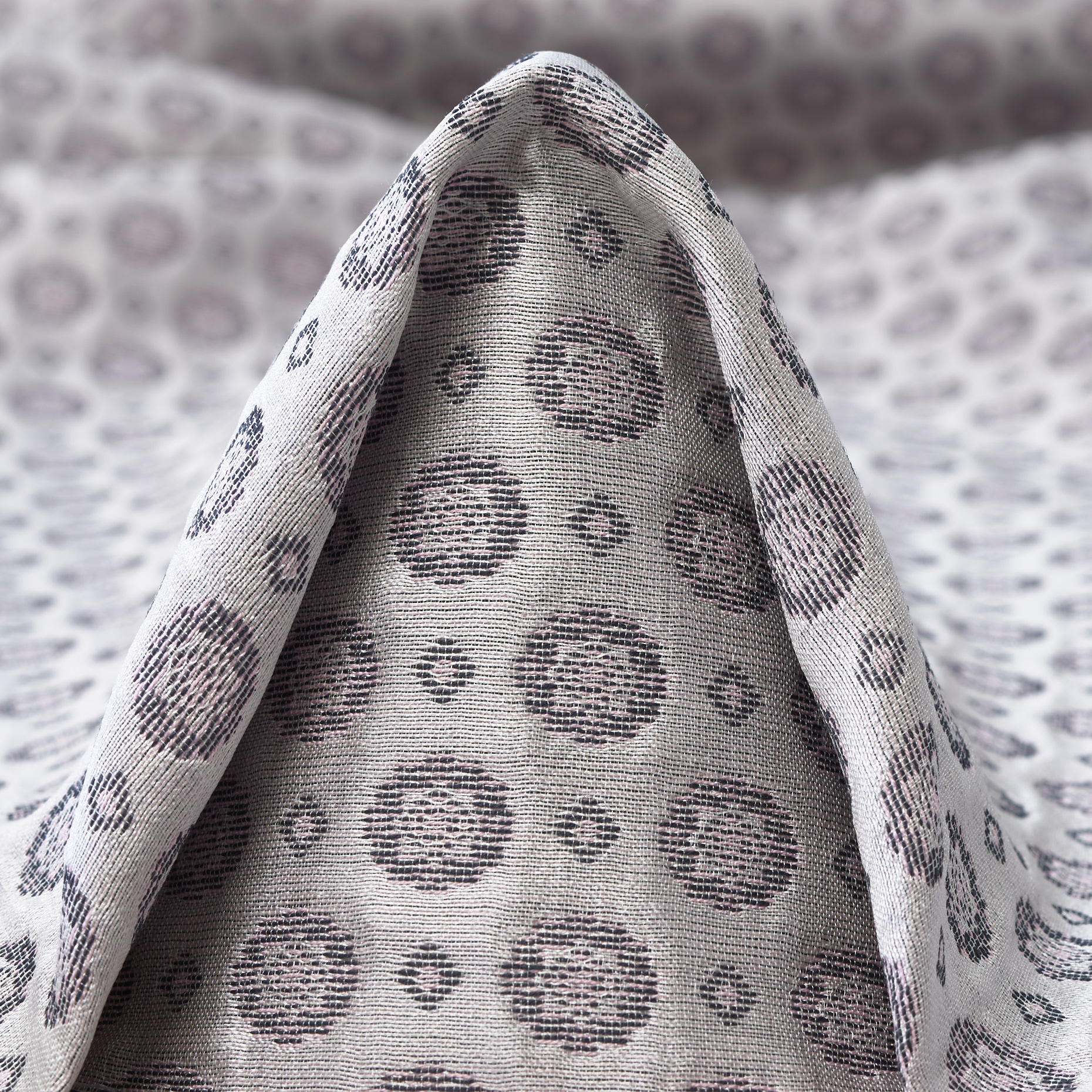 JACQUARD, COTTON, SILK, SILVER (F0001918)