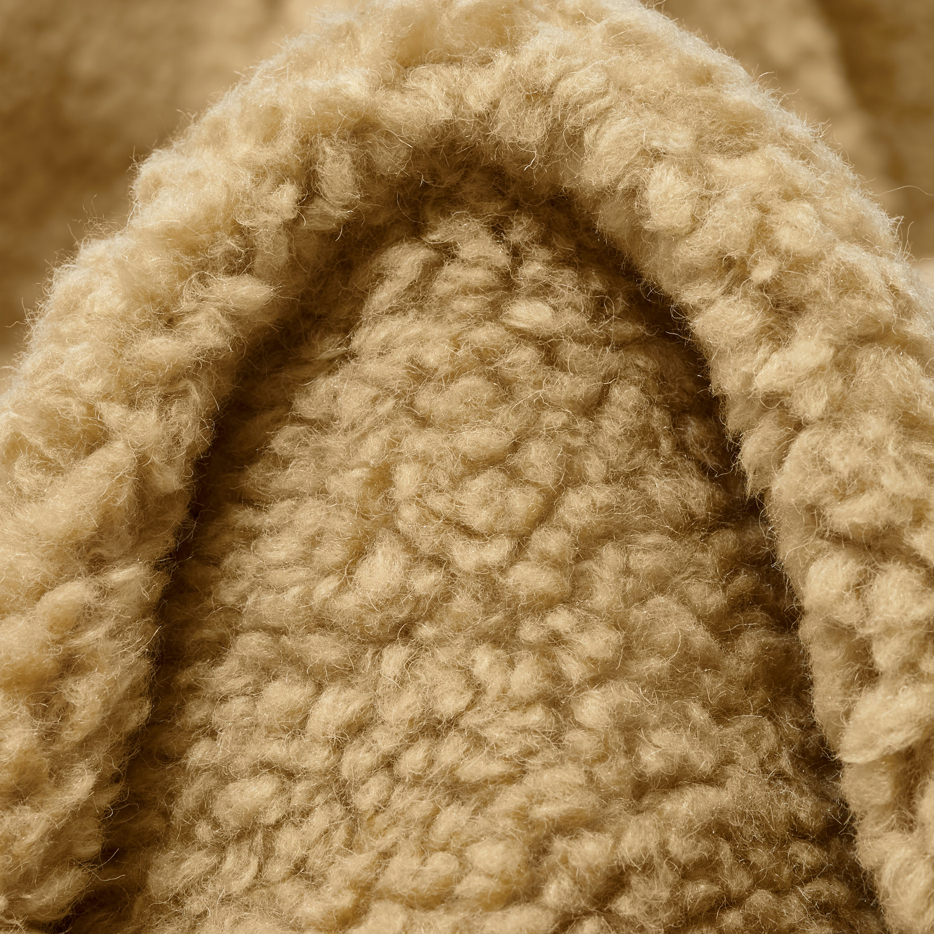 Fake Fur, Teddy, Wool Blend, Pale Khaki (F000043172)