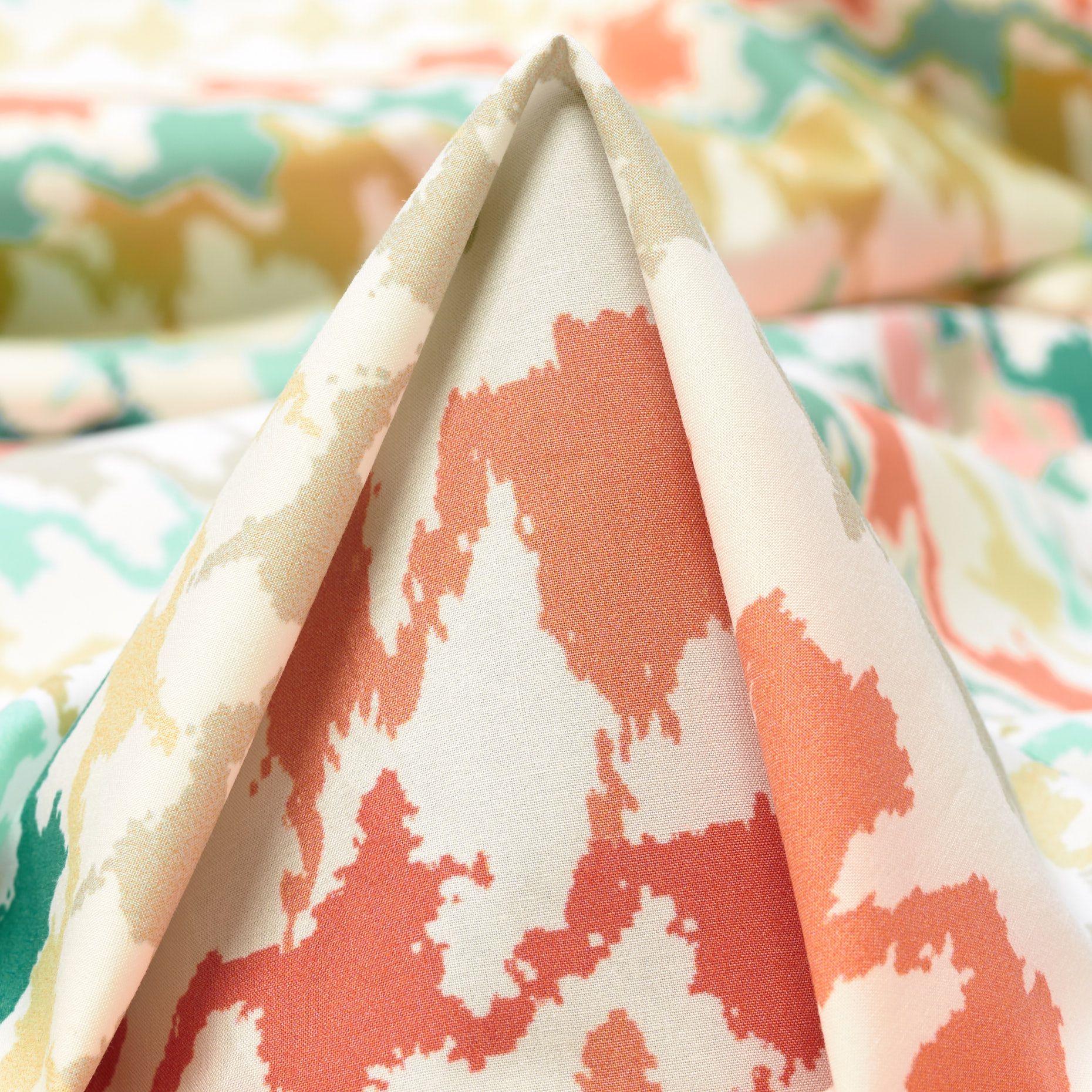 POPLIN, COTTON, PRINTED, BRILLIANT WHITE&TURQUOISE (F000038012)