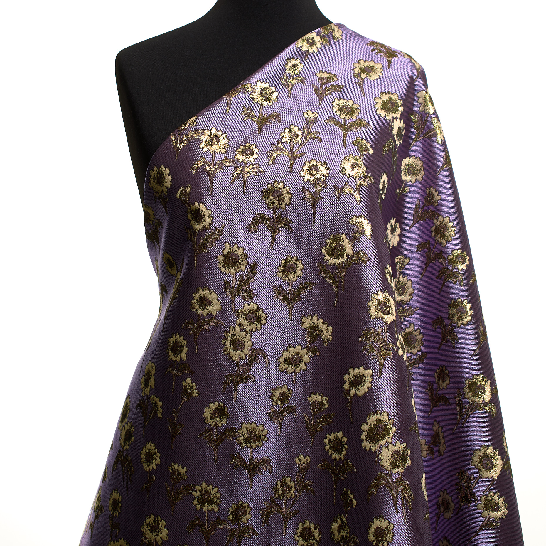 JACQUARD, ACETATE, FLORAL, VIOLA (P000004790) - Mannequin