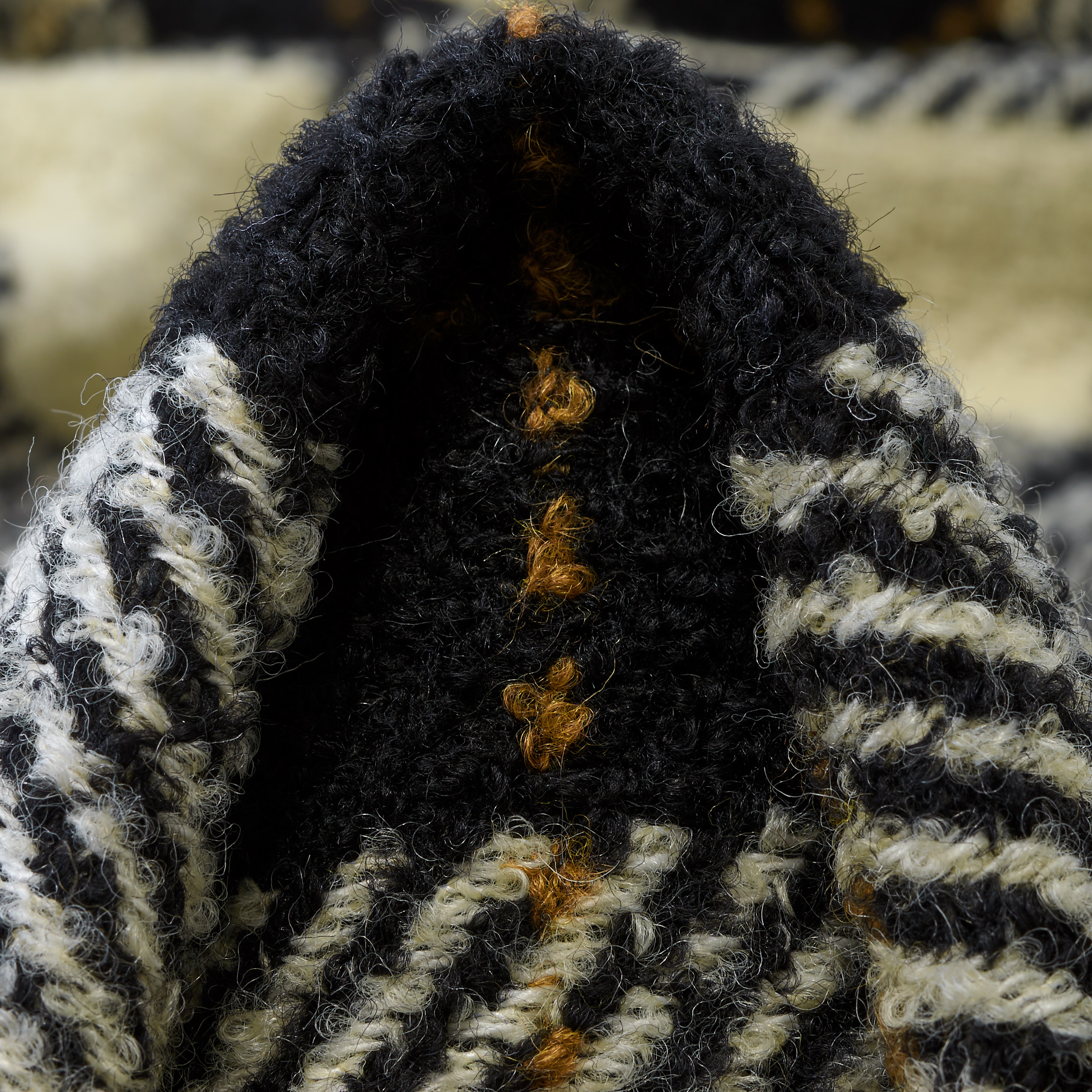BOUCLÉ, WOOL, CHECK, ANTIQUE WHITE&RAVEN BLACK (F000047143)