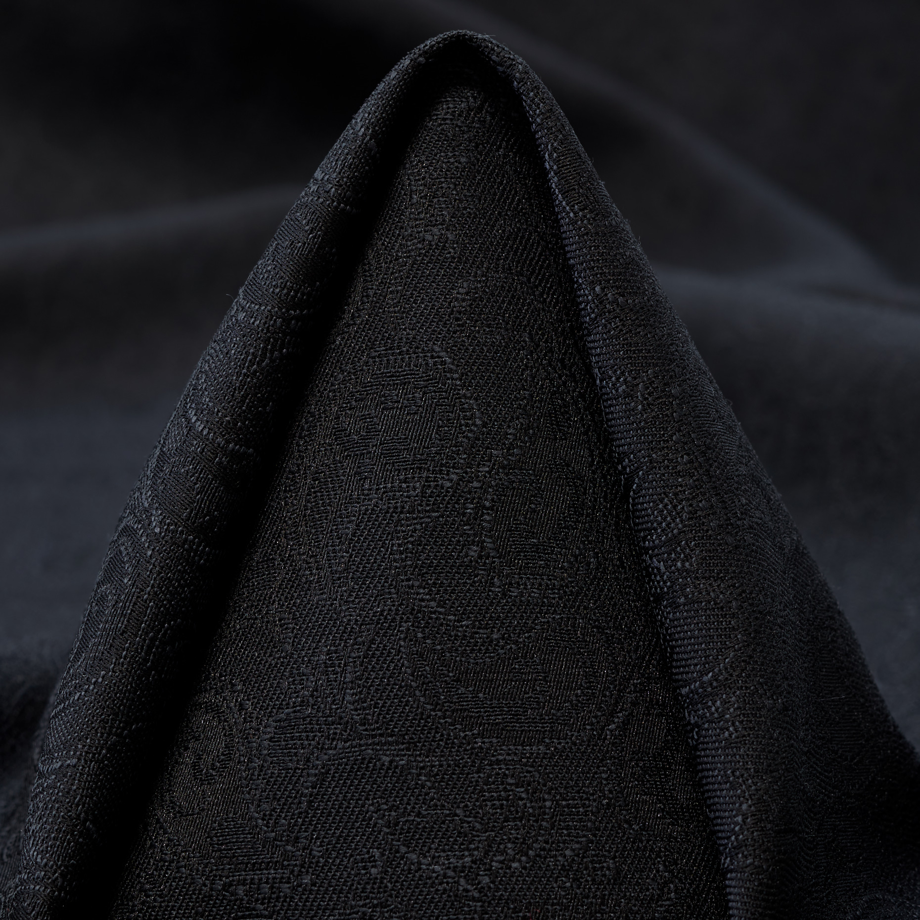 JACQUARD, WOOL, ELASTIC, JET BLACK (F000047293)