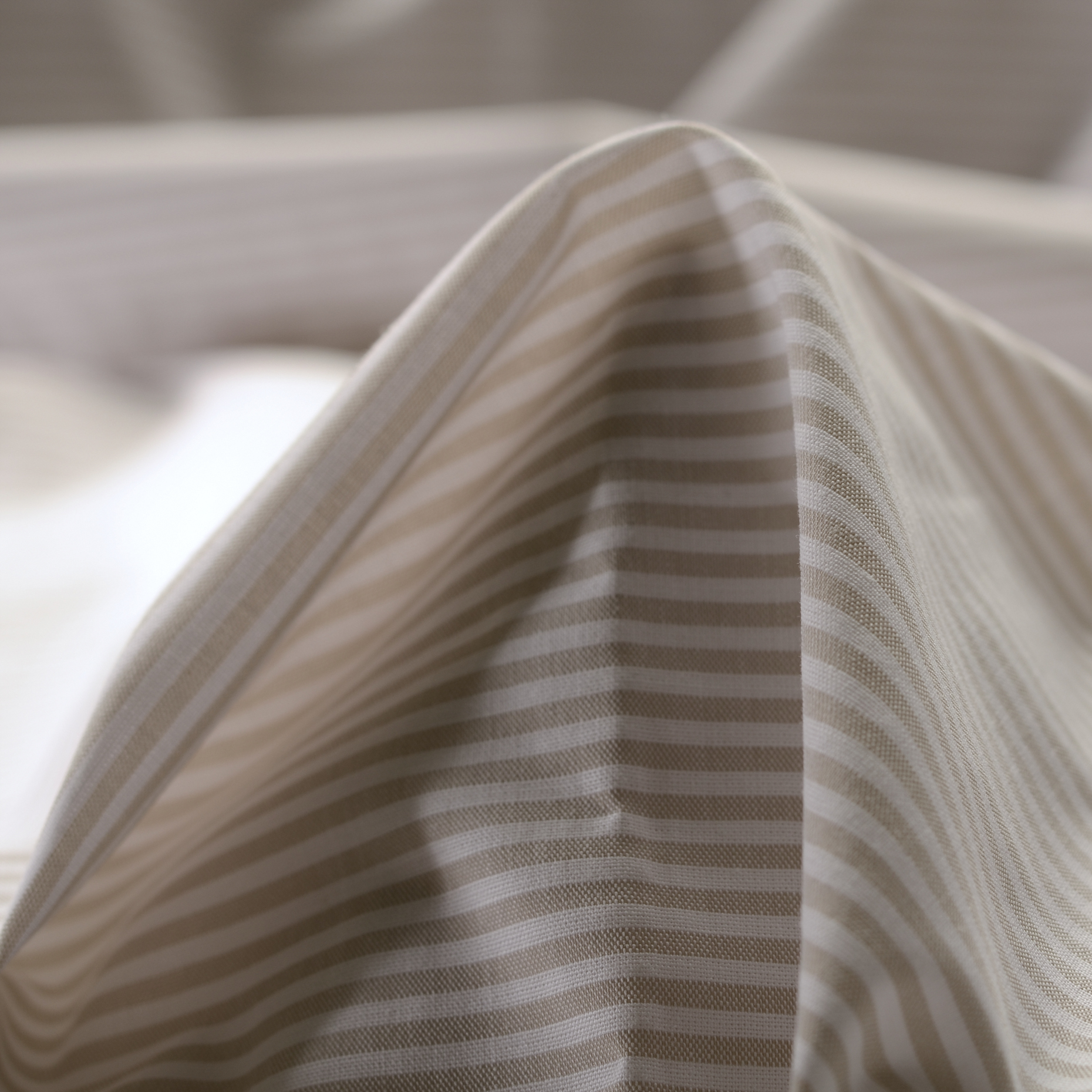 SEERSUCKER, COTTON, STRIPES, LIGHT TAUPE