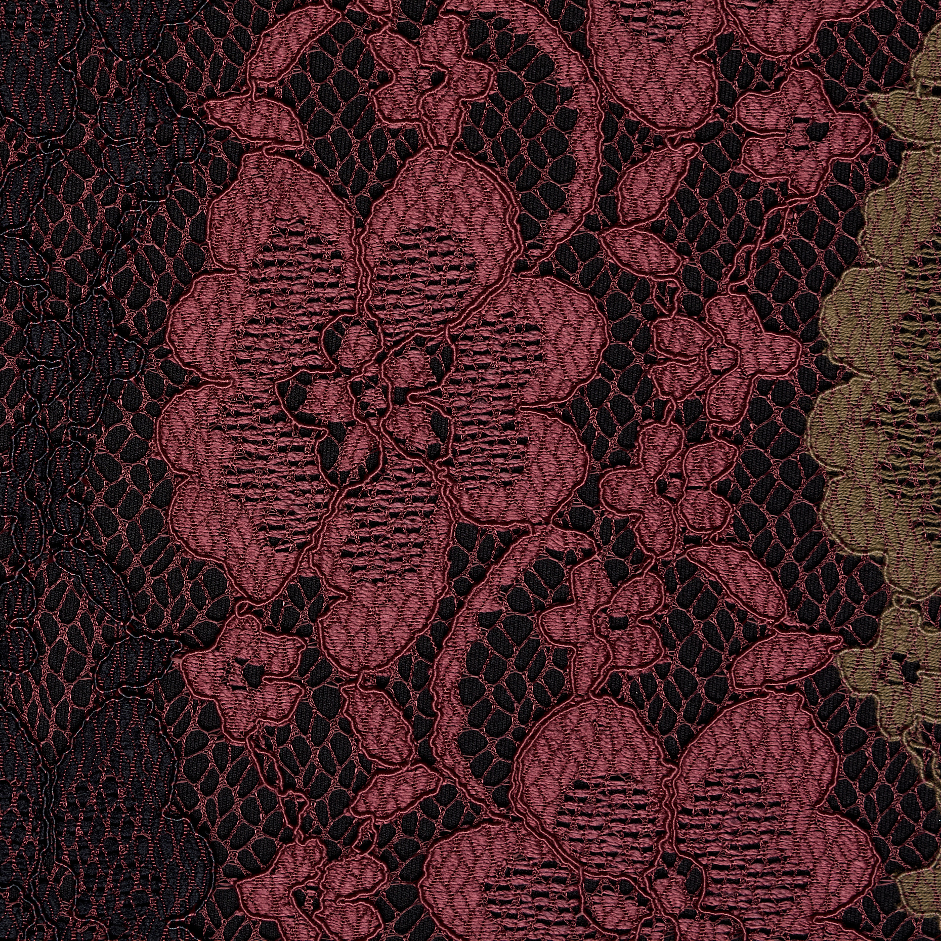 LACE, COTTON BLEND, BRICK RED&RAVEN BLACK (F000027946) - Texture