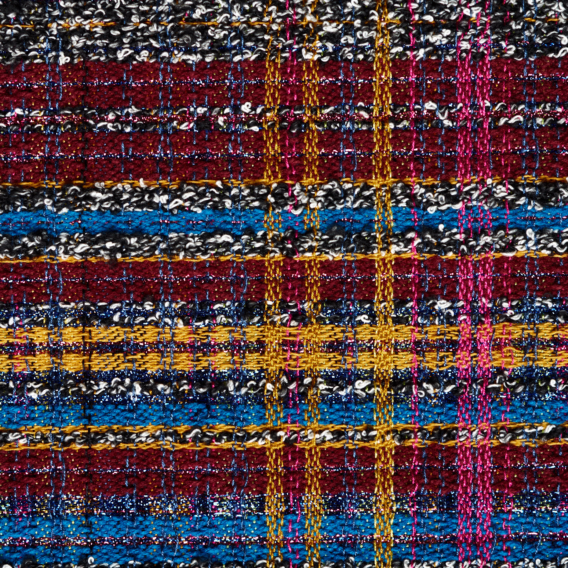 BOUCLÉ, VISCOSE BLEND, LUREX, METHYL BLUE&MERLOT (P000002740) - Texture