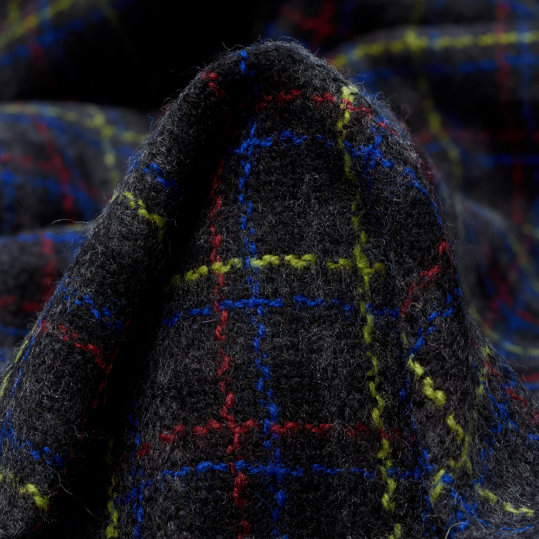 WOOL, CHECK, MELANGE, KIWI&ATOMIC BLUE (F000038076)