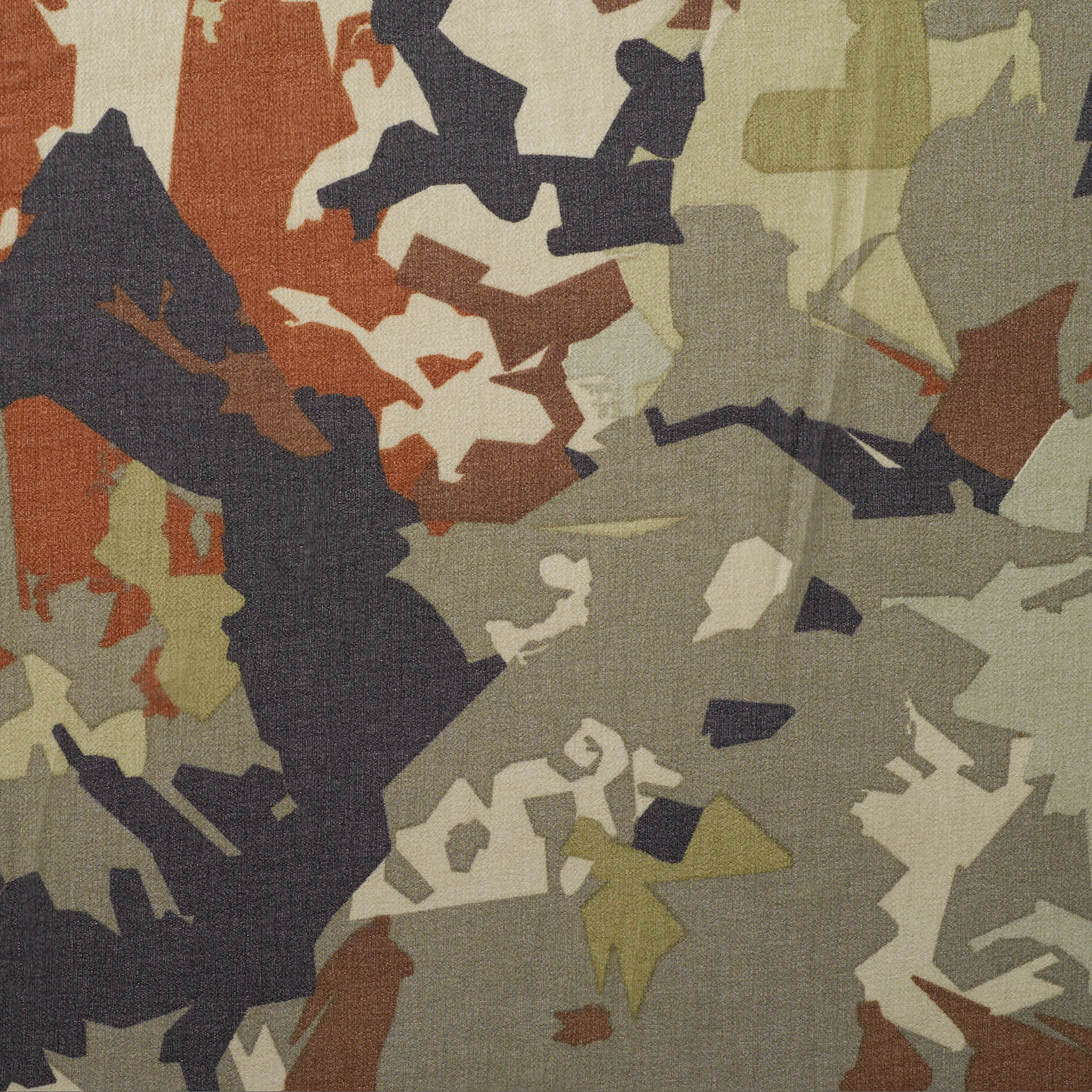 Szyfon, Drukowane, Camouflage, Opal Gray&Adobe (F000025309) - Tkana