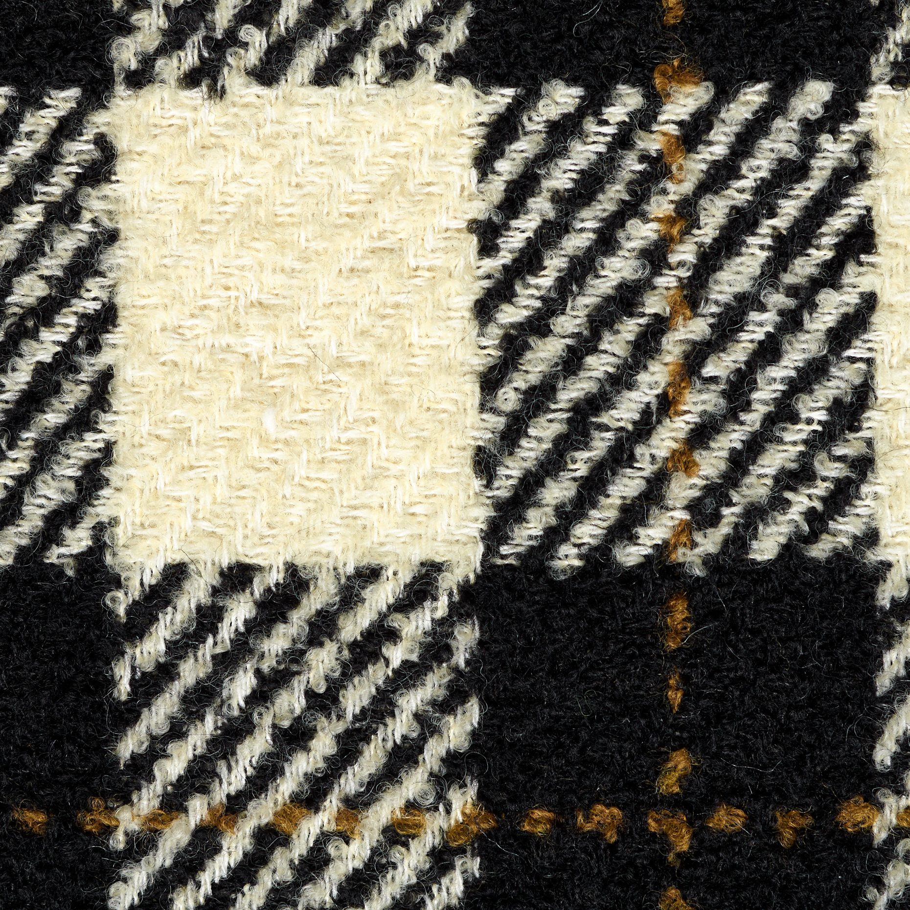 BOUCLÉ, WOOL, CHECK, ANTIQUE WHITE&RAVEN BLACK (F000047143) - Texture