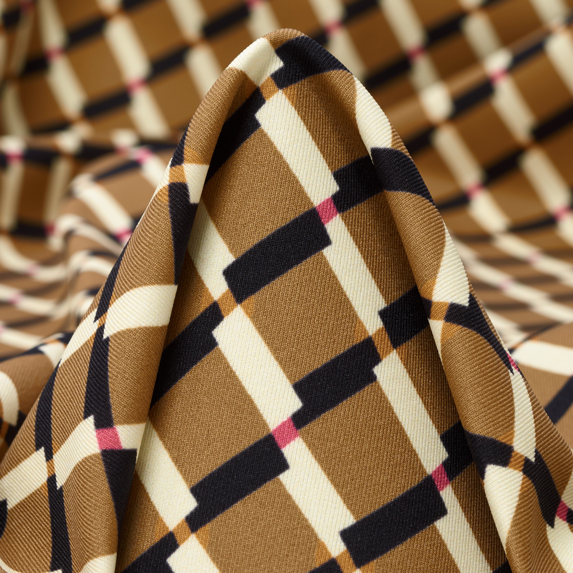 Techno Jersey, Stampato, Alta Elasticità, Camel (F000046336)