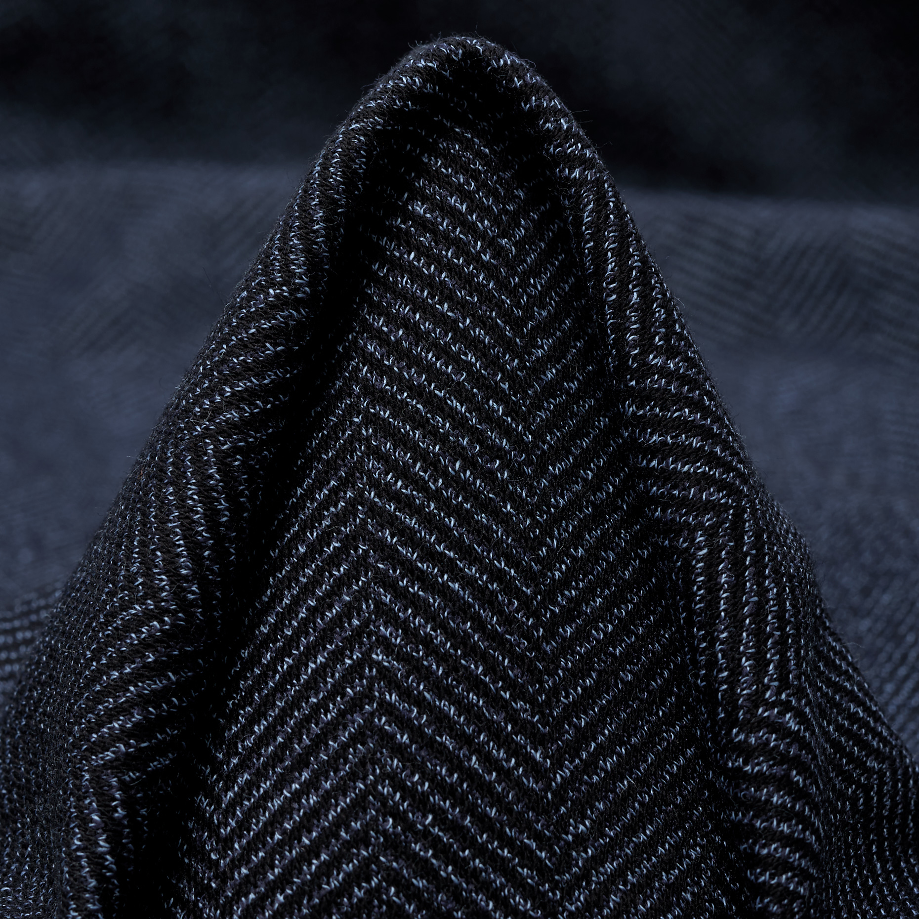 JERSEY, COTTON, HERRINGBONE, COLONY BLUE&RAVEN BLACK (F000047987)