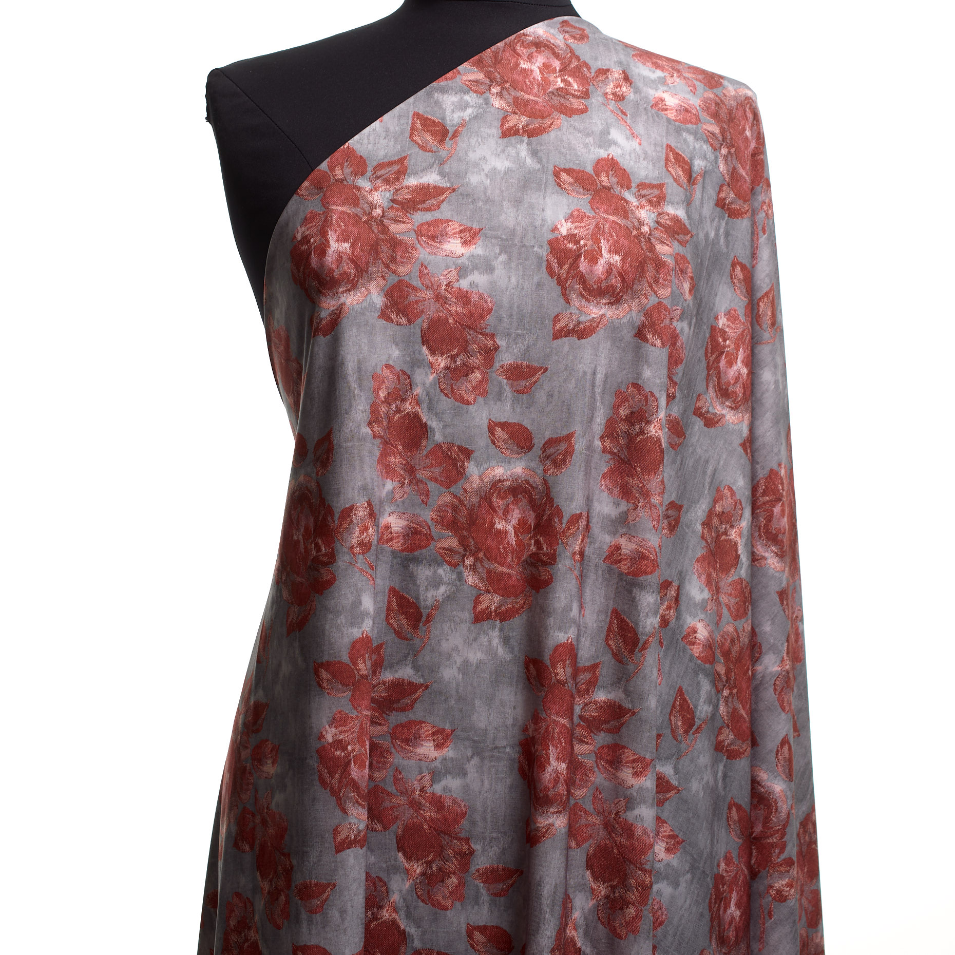 Техно Джерси, Принт, Высокая Эластичность, Chiseled Stone&Deep Sea Coral (F000041309) - Манекен