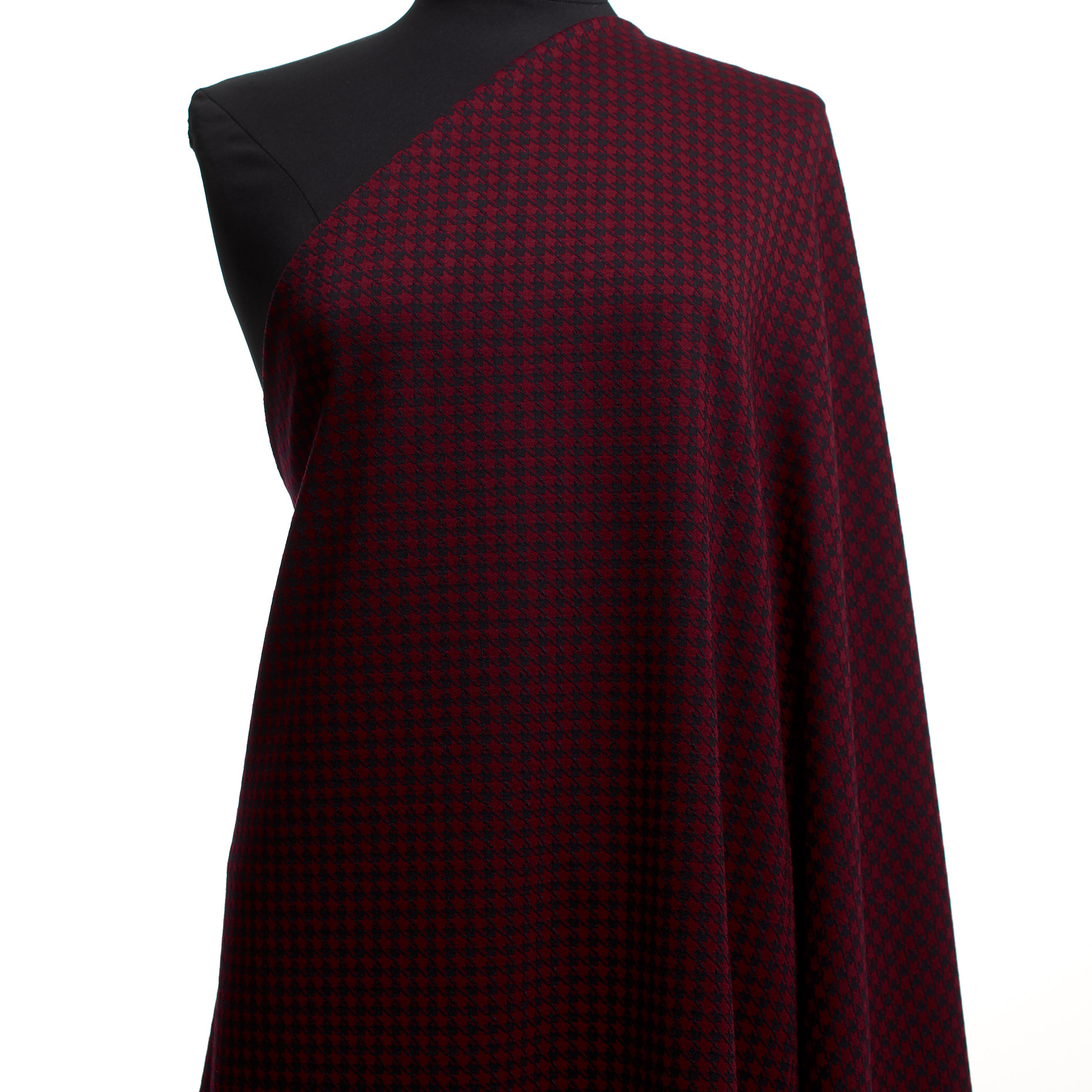 JERSEY, JACQUARD, HOUNDSTOOTH, CARMINE RED&MIDNIGHT BLUE (F000038351) - Mannequin