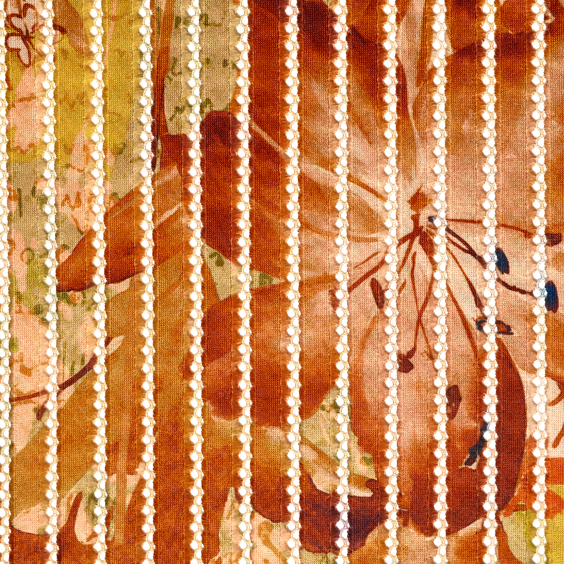 Mesh, Floral, Pumpkin (T0000132) - Gewebe