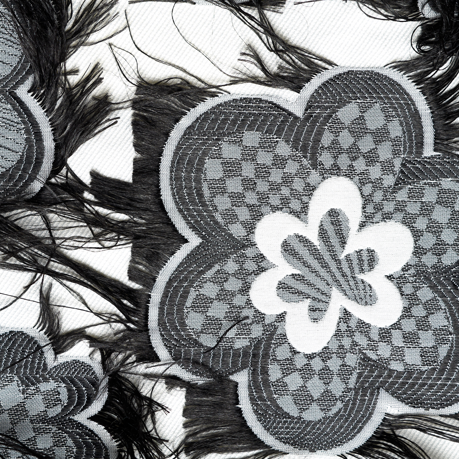 FIL COUPÉ, VISCOSE, FLORAL, RAVEN BLACK&BRILLIANT WHITE (P000005610) - Texture