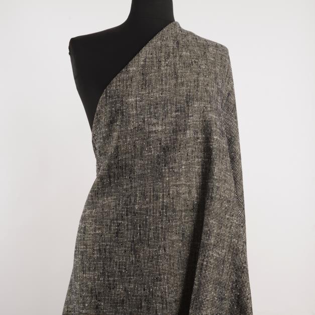 COTTON, SILK, MICRO DESIGN, ANTIQUE WHITE&RAVEN BLACK (F000027267) - Mannequin