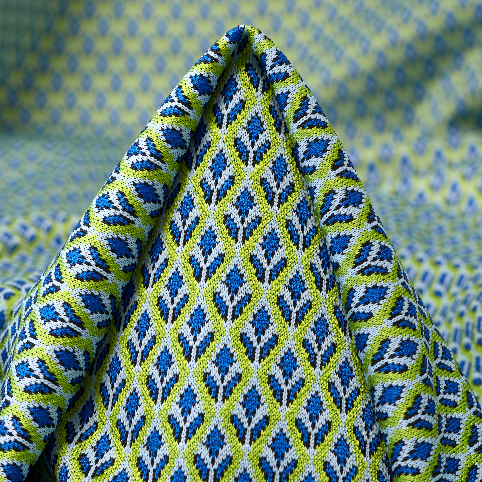 Jersey, Jacquard, Floral, Acid Lime (F000031056)