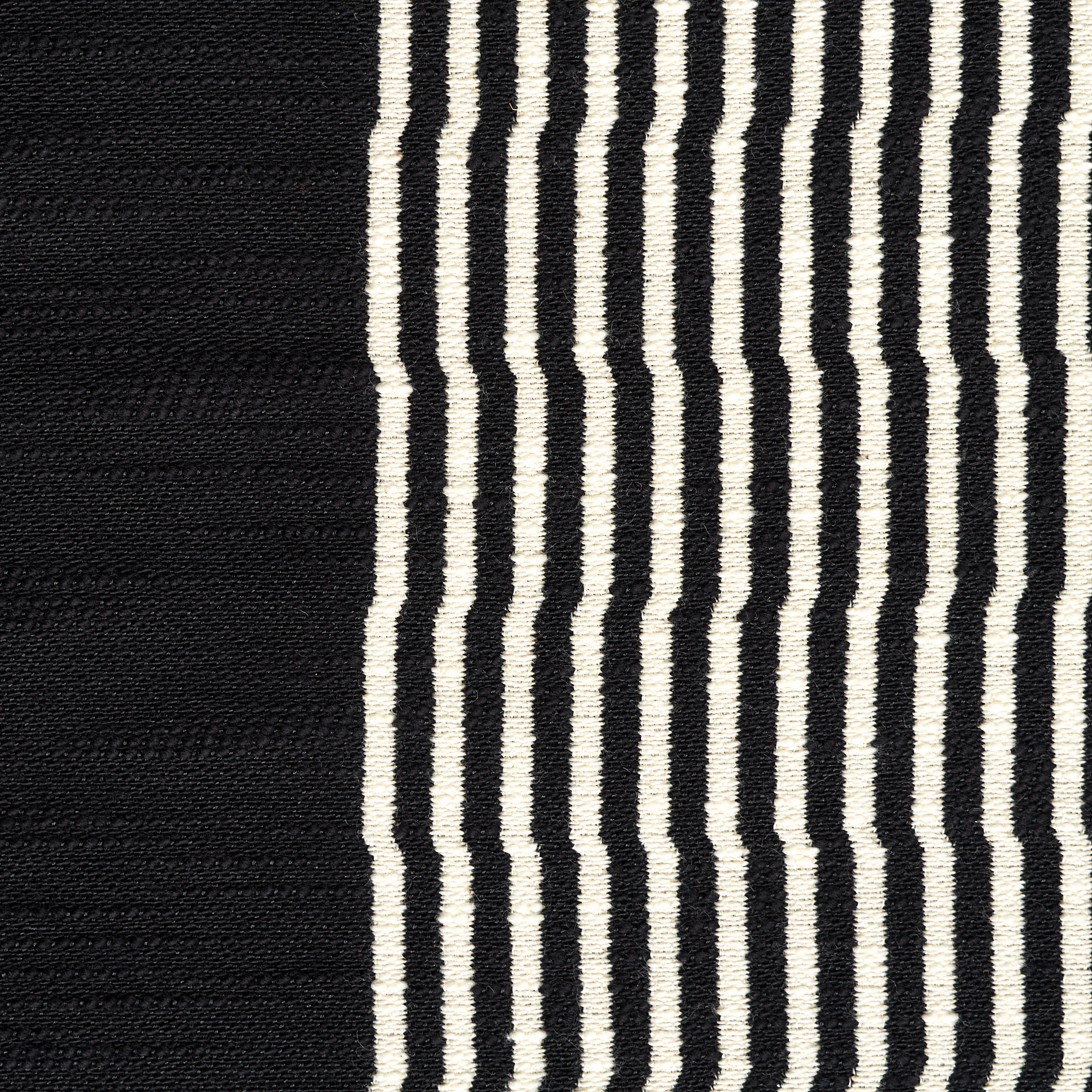 Jacquard, Coton, Design Géométrique, Vanilla Ice&Raven Black (P000004310) - Tissage