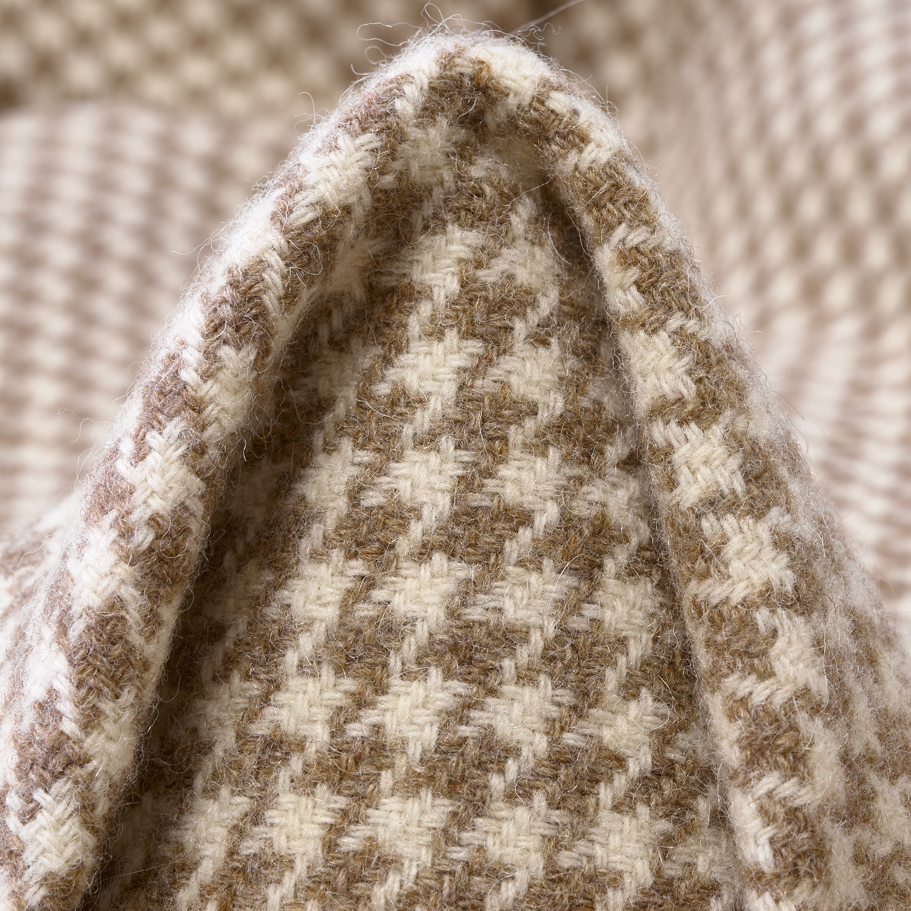 WOOL, HOUNDSTOOTH, LUCENT WHITE&PRALINE