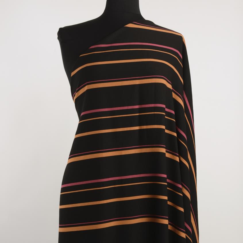 Twill, Viscosa, Rigato, Burnt Orange&Raspberry (F000030717) - Manichino