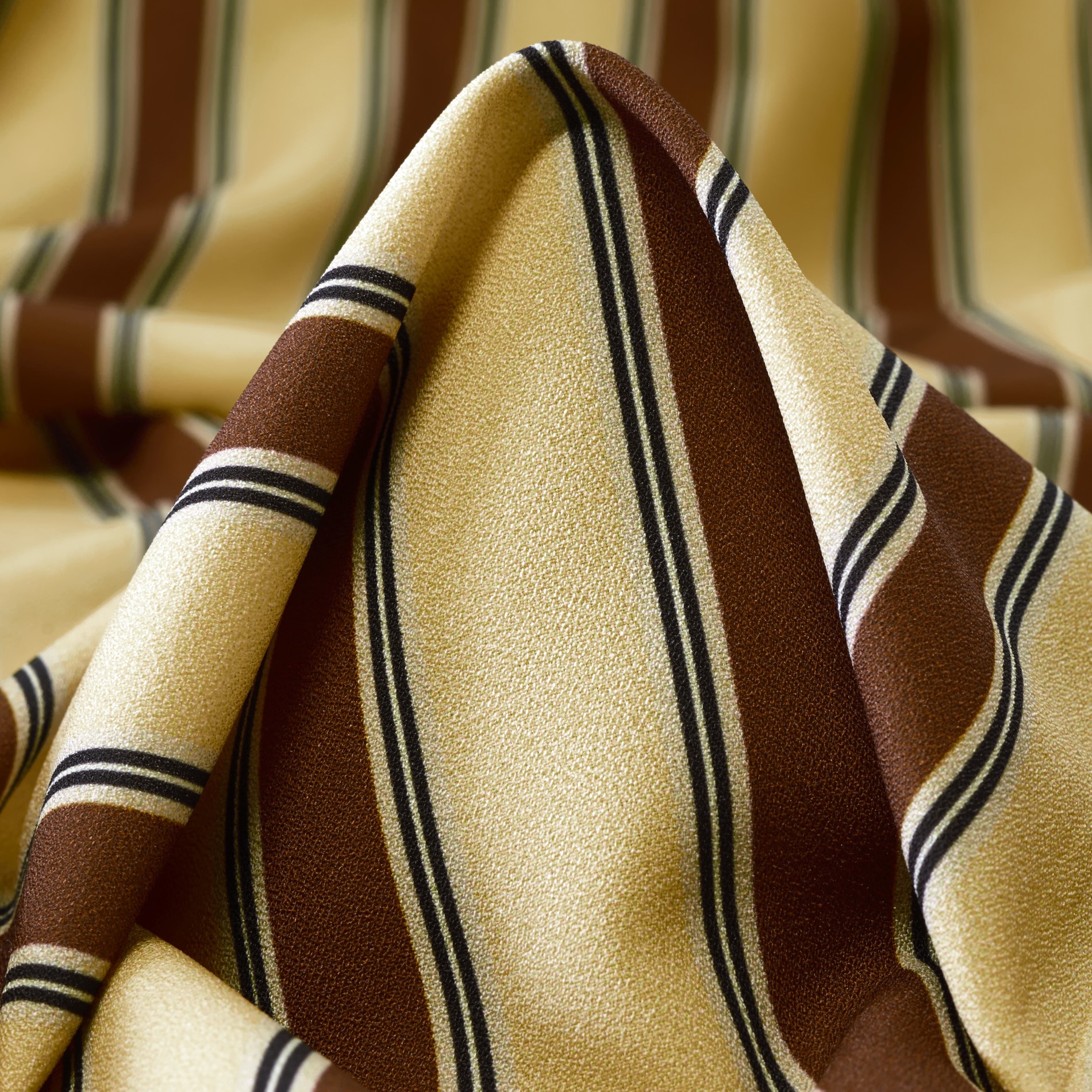 CRÊPE DE CHINE, STRIPES, ELASTIC, ENDIVE&TOFFEE (F000031349)