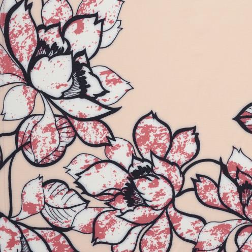 Вискоза, Принт, Цветы, Pearl (F000030828) - Ткань