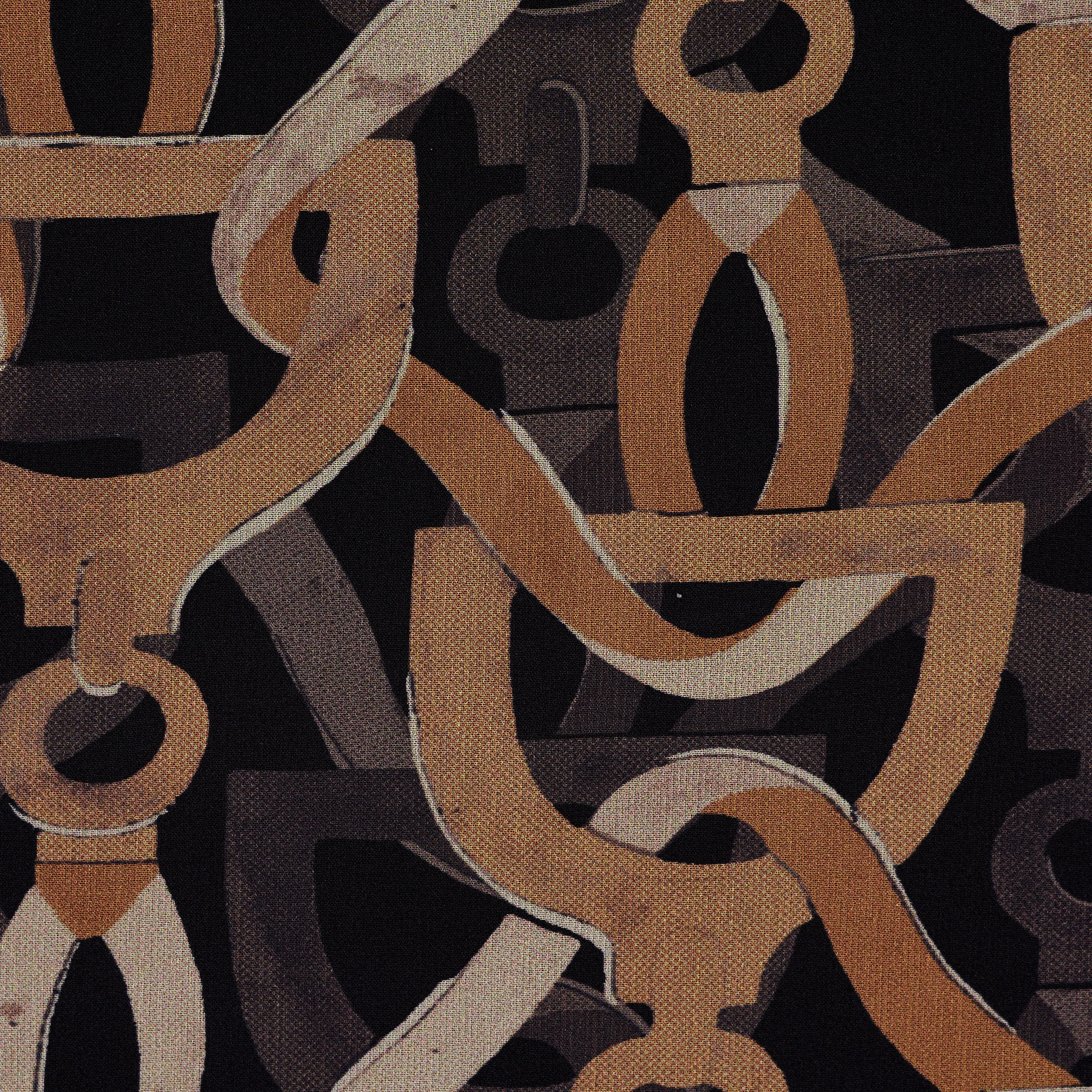 Шифон, Шелк, Принт, Carbon&Shrimp (F000043643) - Ткань