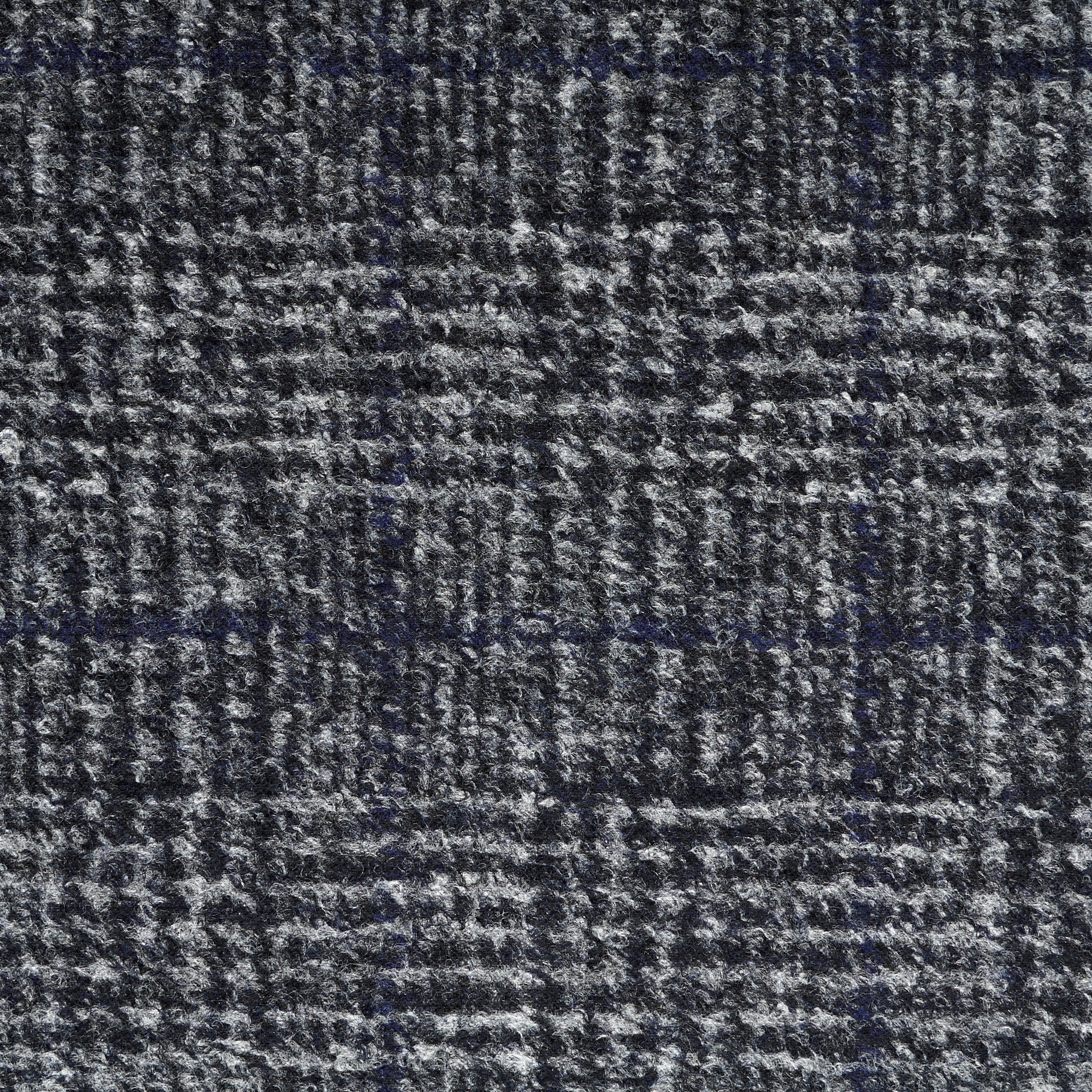 Трикотаж, Варёная Шерсть, Клетка, Anthracite&Skipper Blue (F000047408) - Ткань