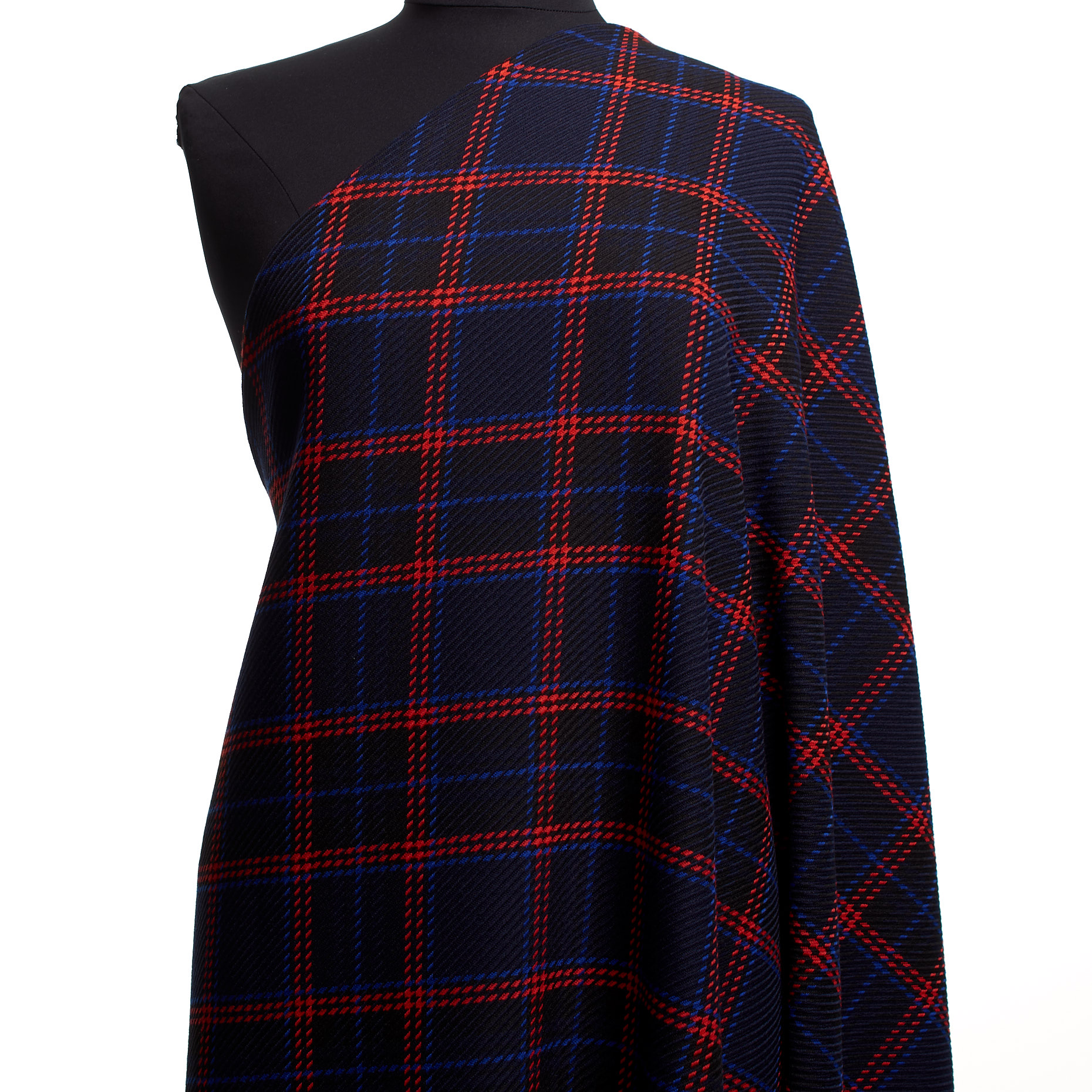 Twill, Misto Viscosa, Quadro, Parisian Night&Red Alert (F000040004) - Manichino