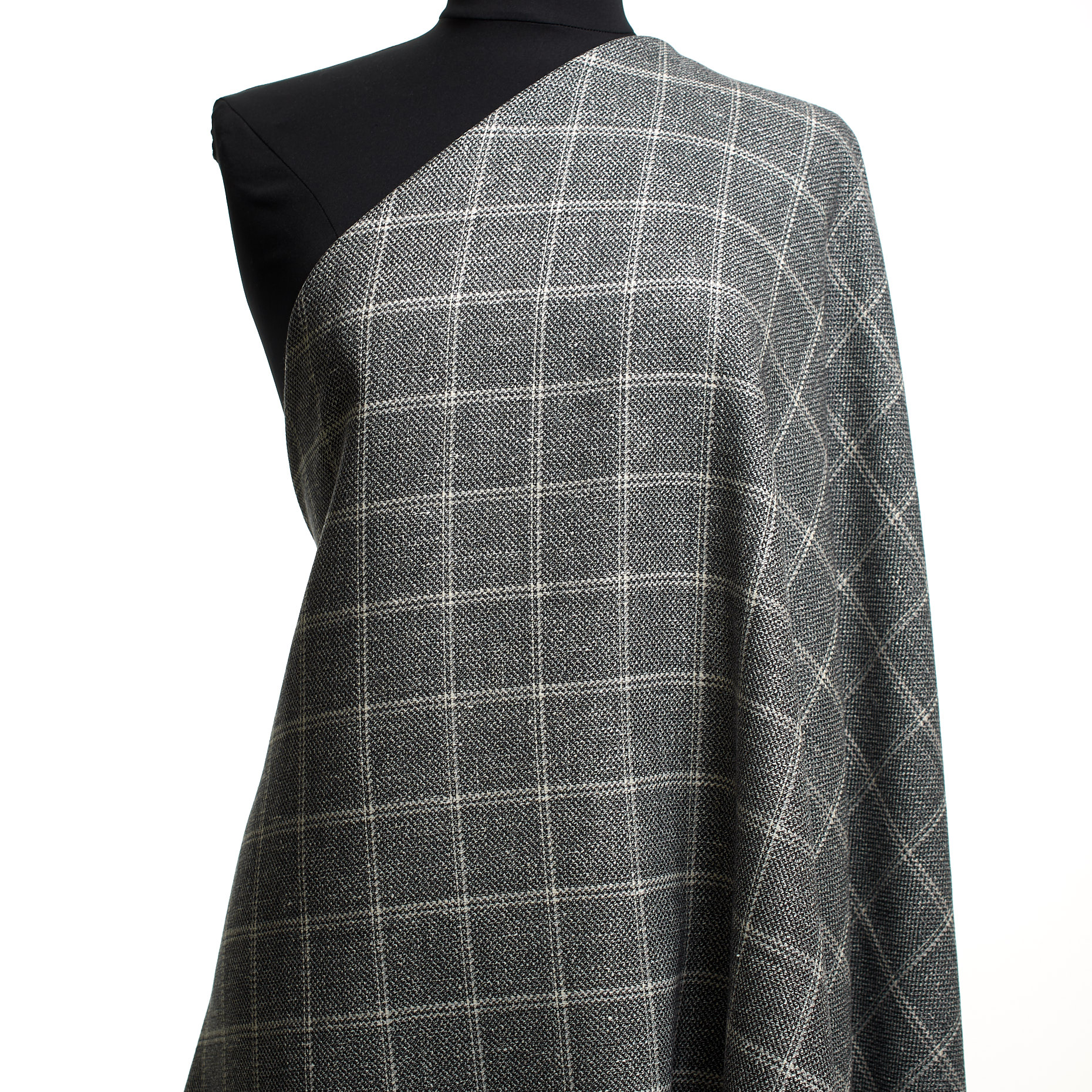 LINEN, WOOL, CHECK, VANILLA ICE&ANTHRACITE (F000044825) - Mannequin