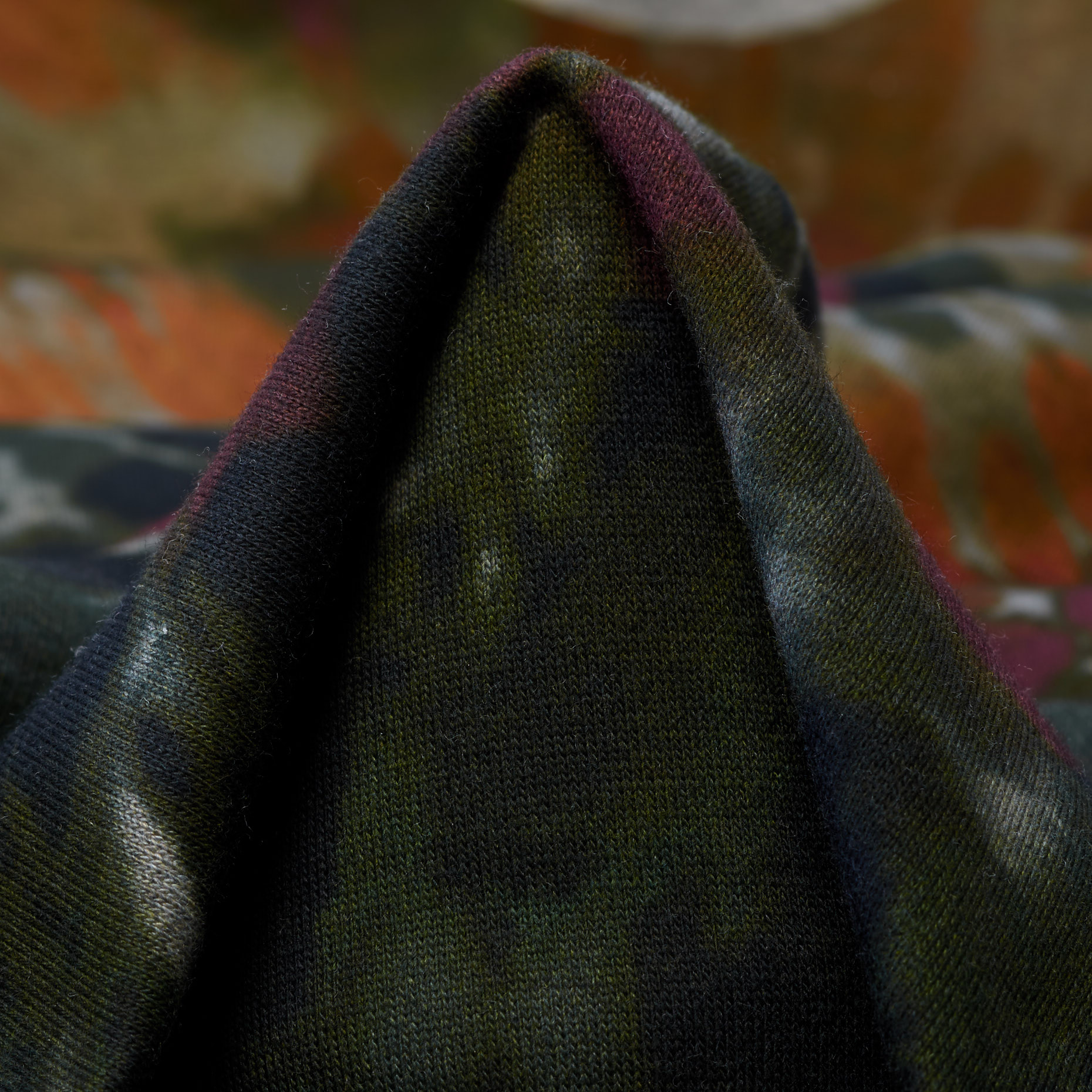 JERSEY, FRENCH TERRY, PRINTED, ATMOSPHERE&ORANGE OCHRE (F000038684)