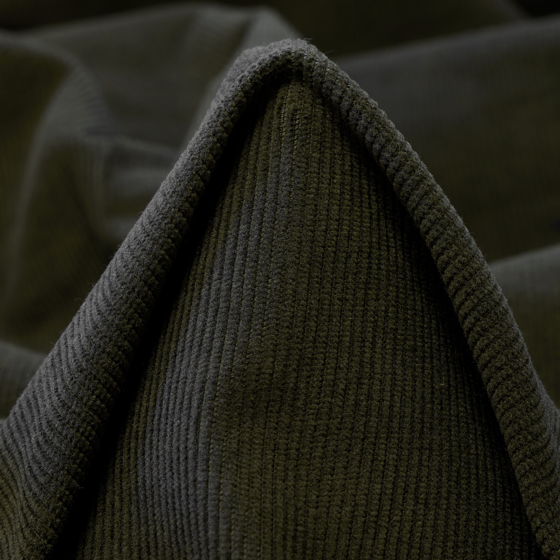 CORDUROY, COTTON ELASTIC, OLIVE NIGHT (T0000481)