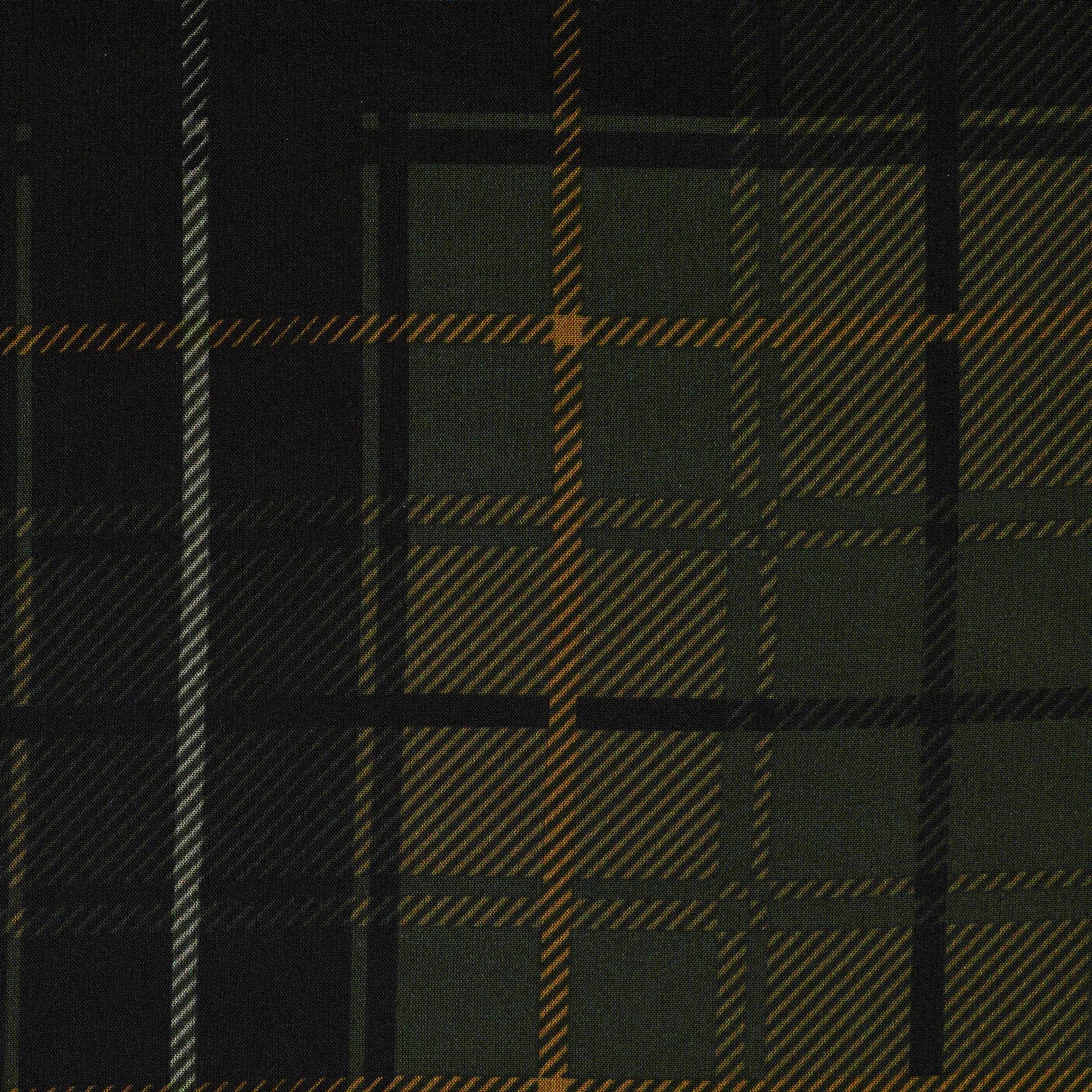 Шифон, Клетка, Deep Forest&Banana Cream (F000041394) - Ткань