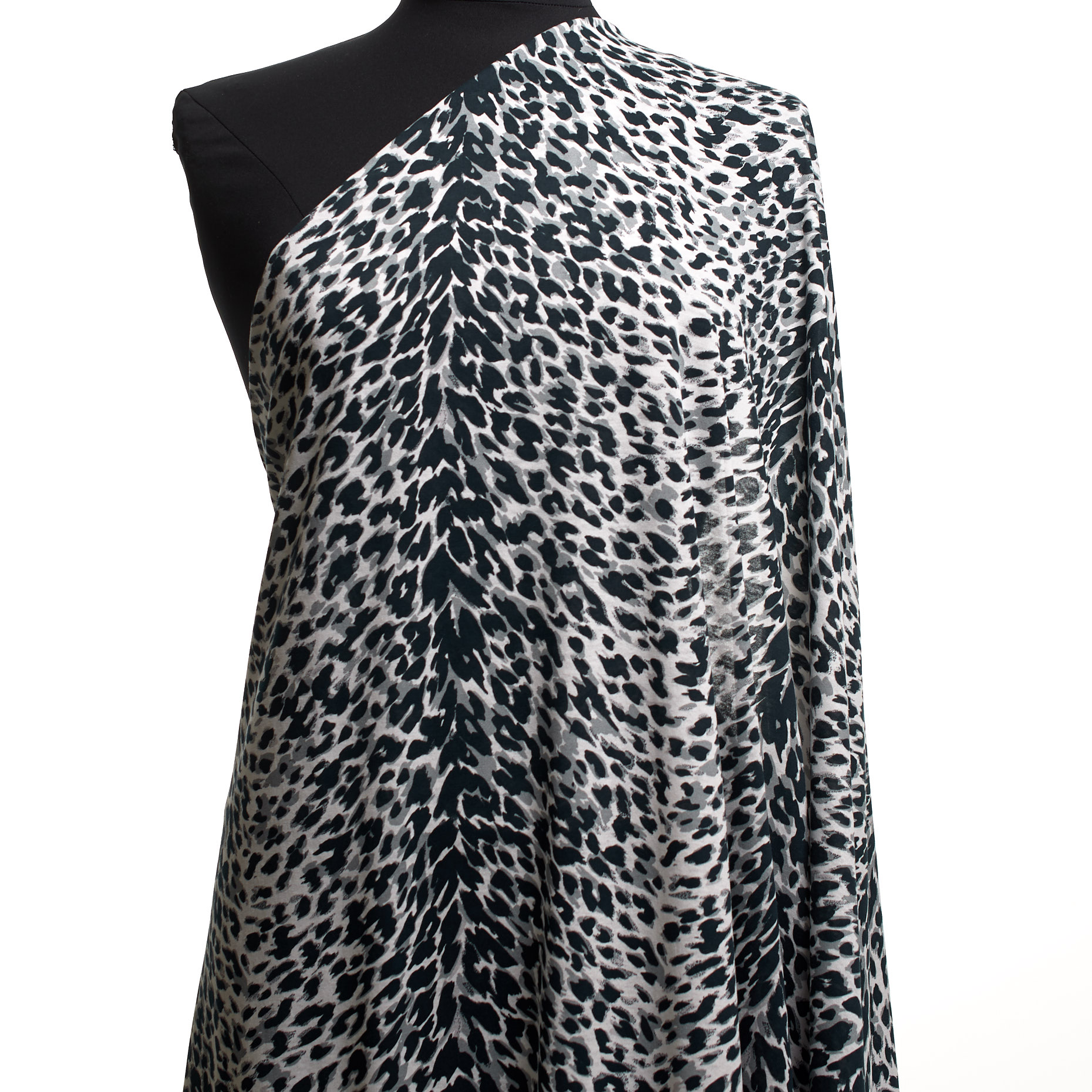 JERSEY, COTTON, ANIMAL, BLACK&BRILLIANT WHITE (F000038679) - Mannequin