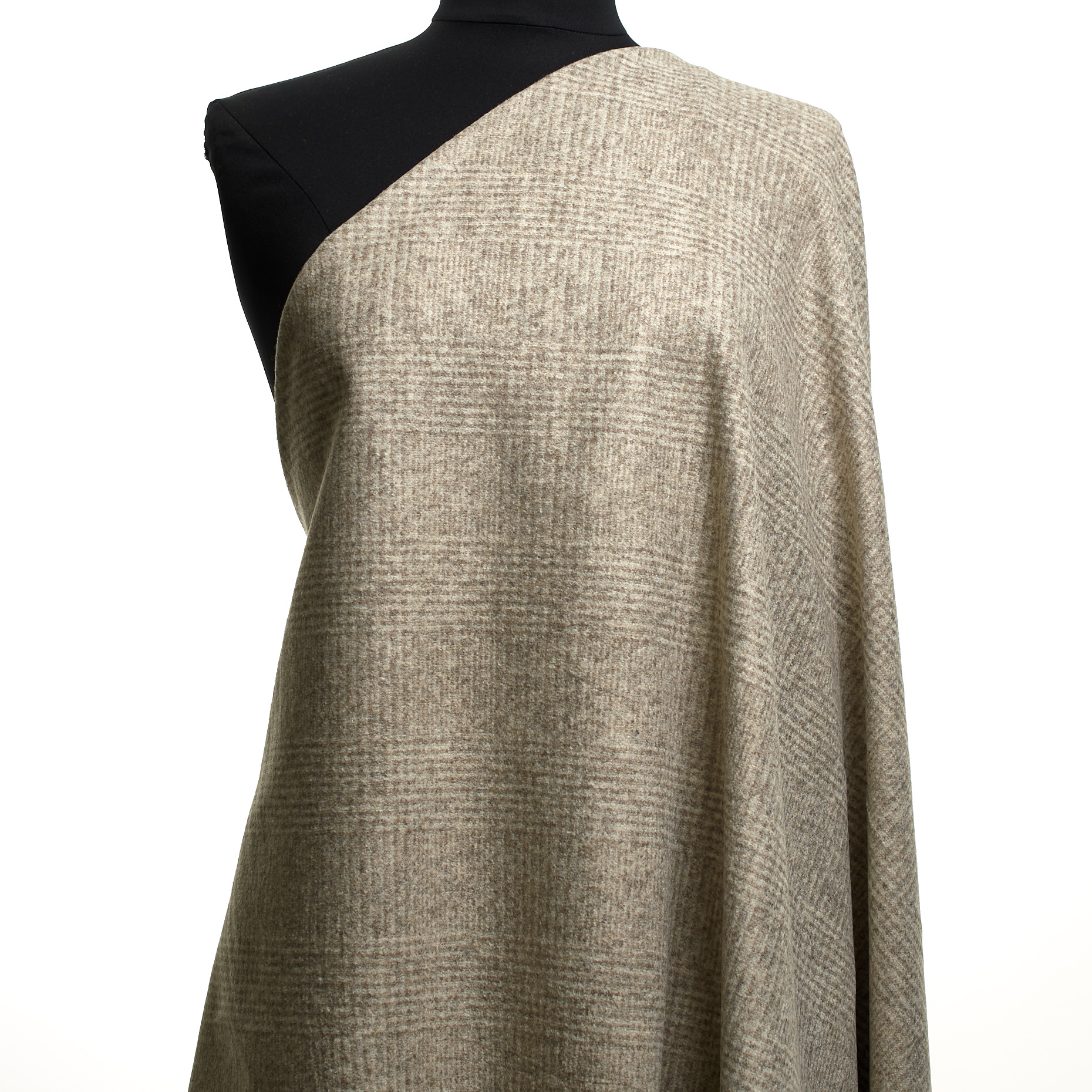 JERSEY, WOOL BLEND, CHECK, OYSTER GRAY (F000048094) - Mannequin