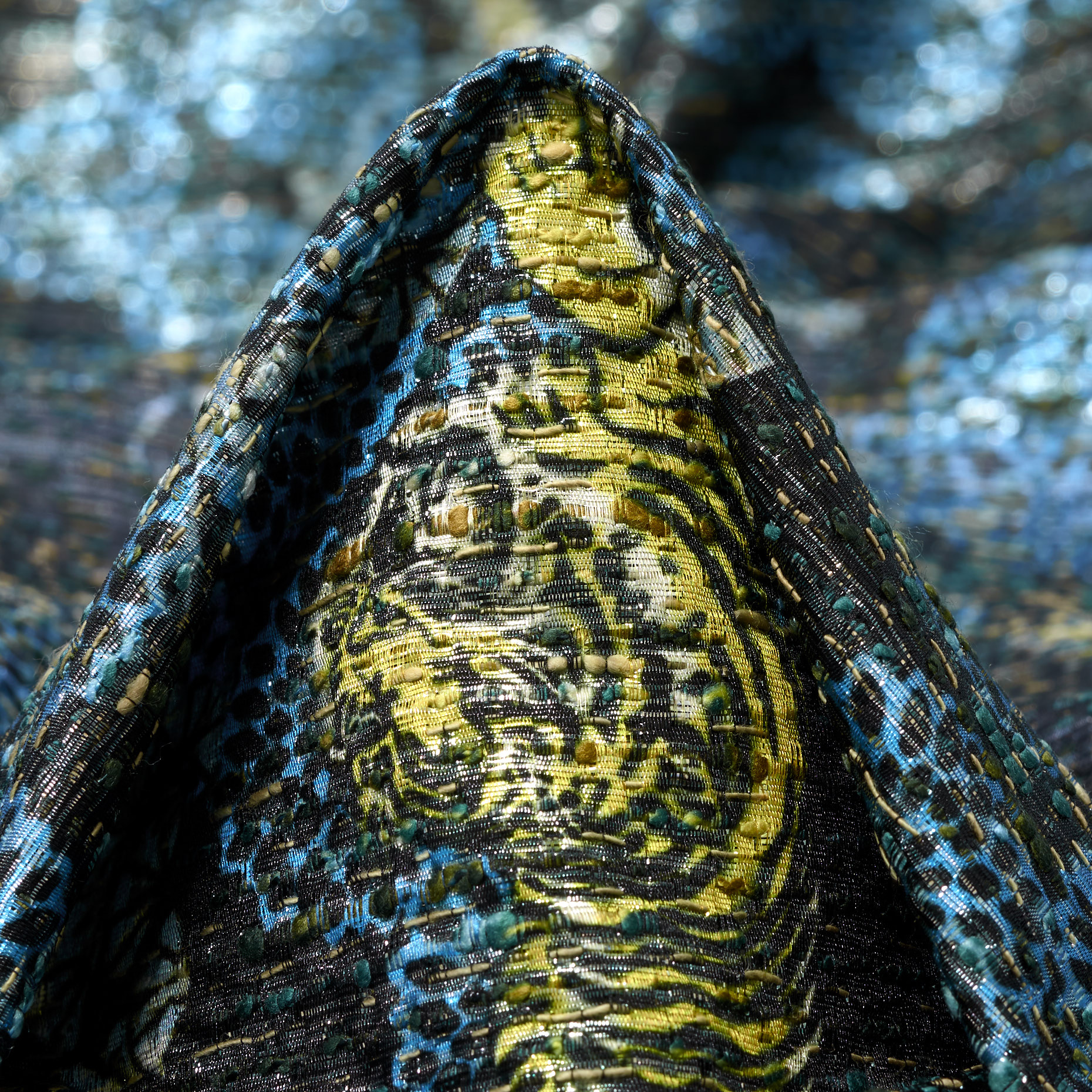 JACQUARD, LUREX, AIR BLUE&SEA MOSS (F000031042)