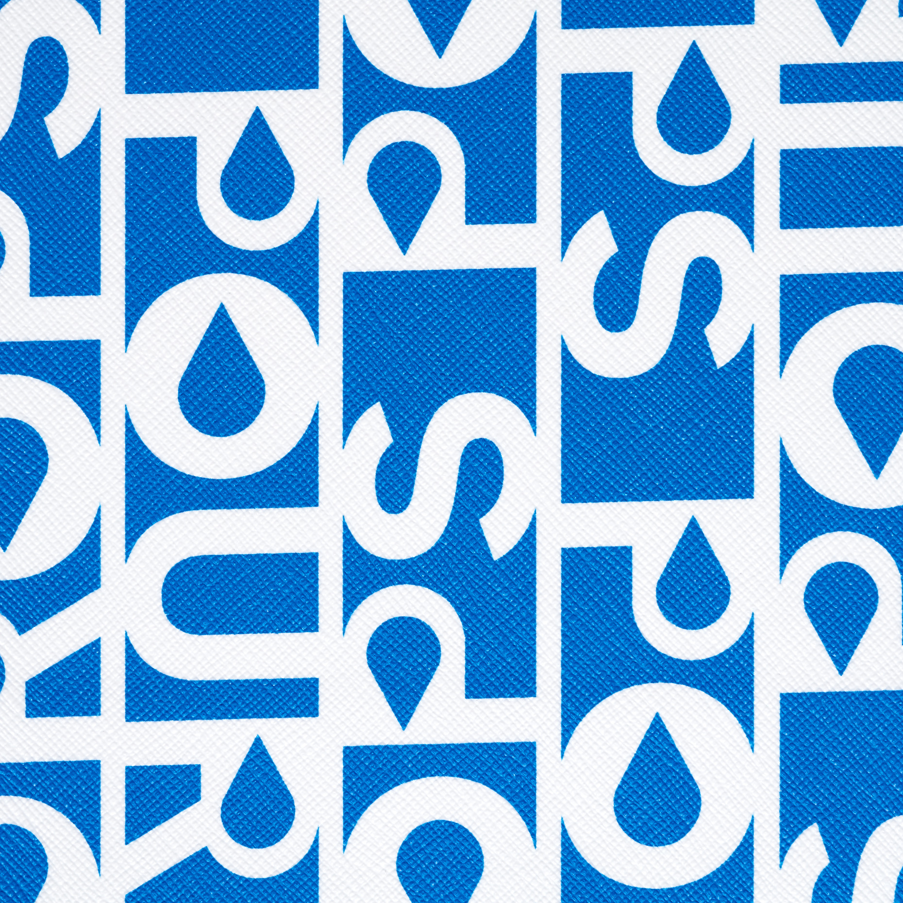 COTTON, COATED, PRINTED, IBIZA BLUE&BRILLIANT WHITE (F000048517) - Texture