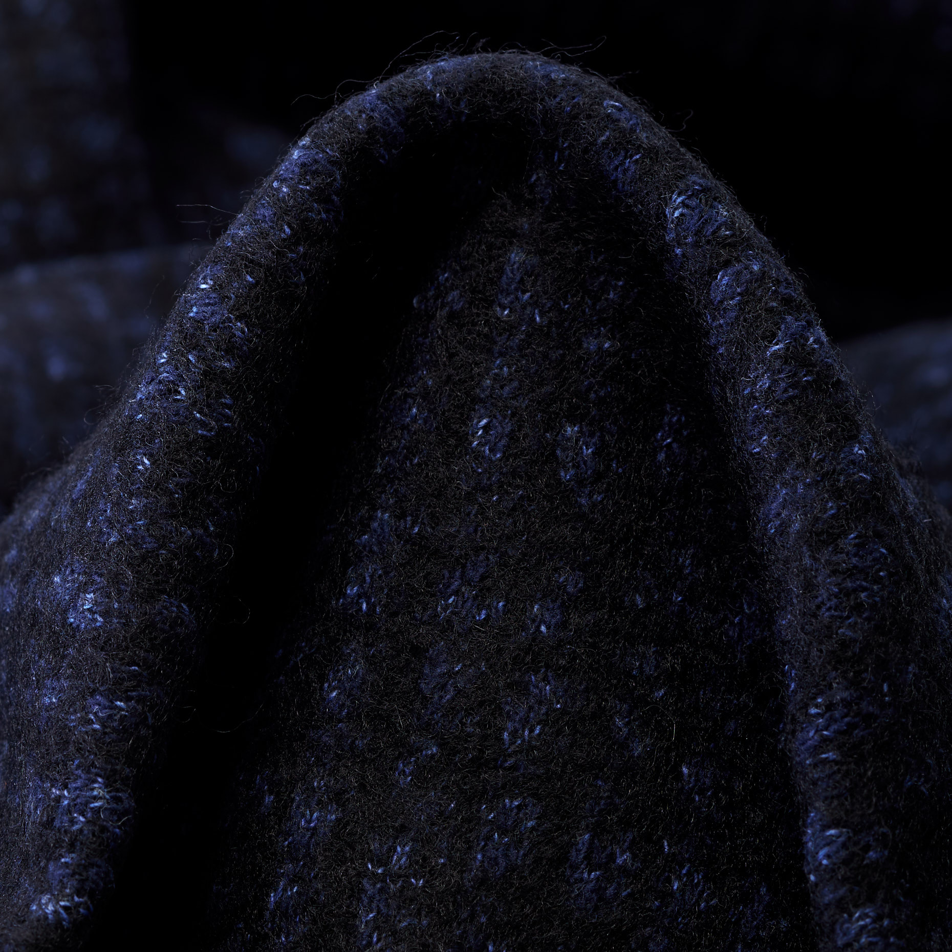 KNIT, COTTON, WOOL BLEND, RAVEN BLACK&PARISIAN NIGHT (F000036606)