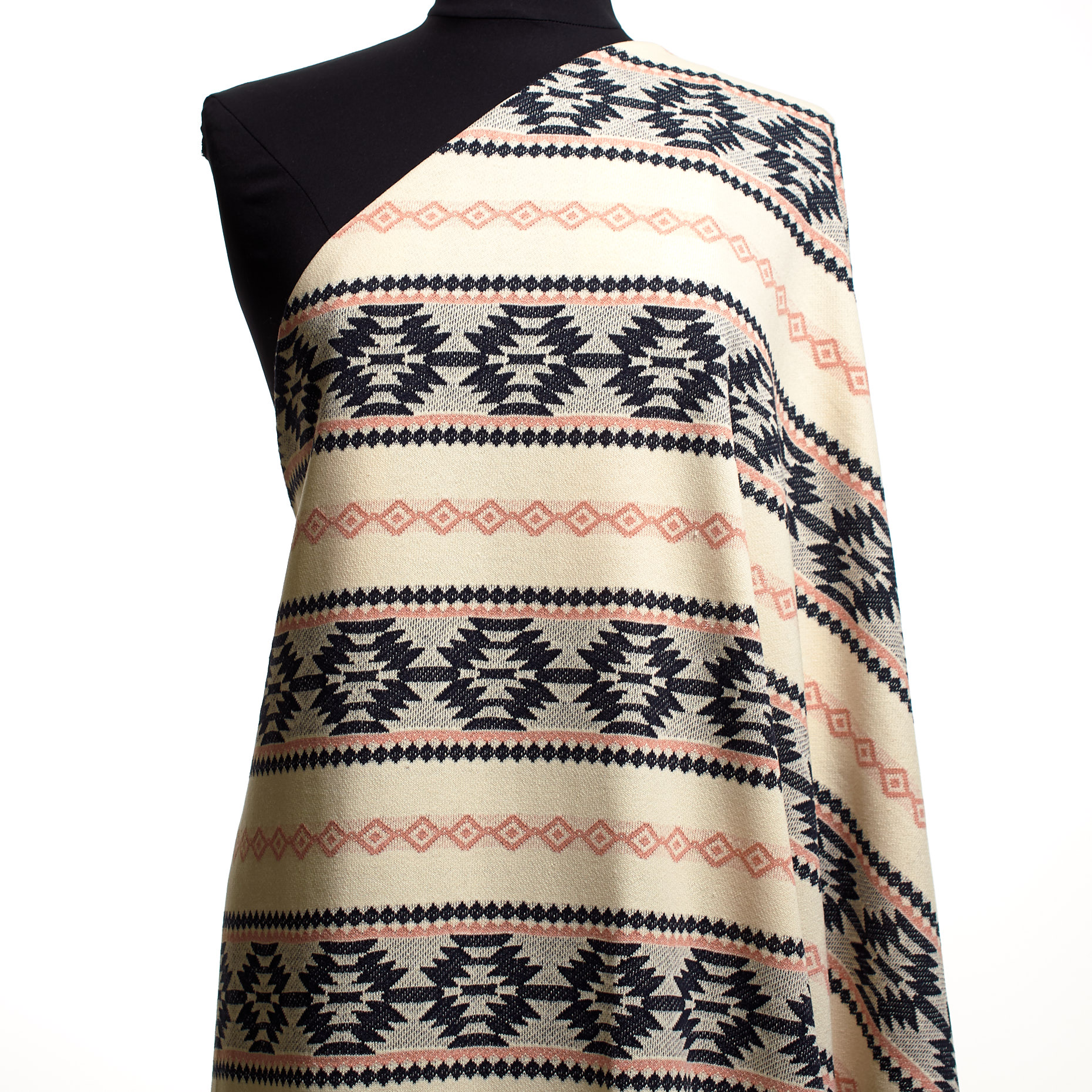 Jacquard, Jersey, Etnico, Peach Melba&Ivory (F000043267) - Manichino