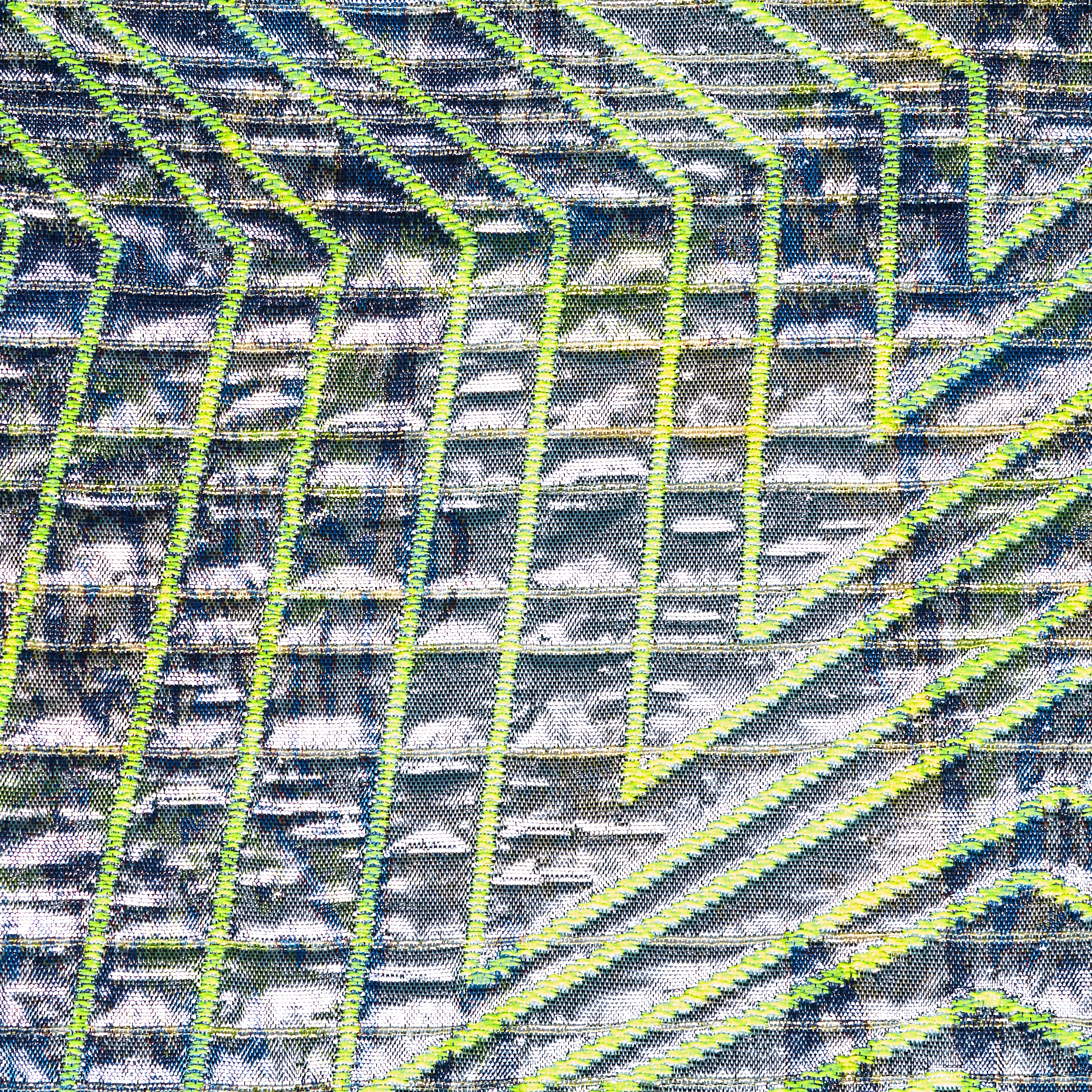 Jacquard, Algodón, Metallic, Silver&Acid Lime (F000045425) - Tejido