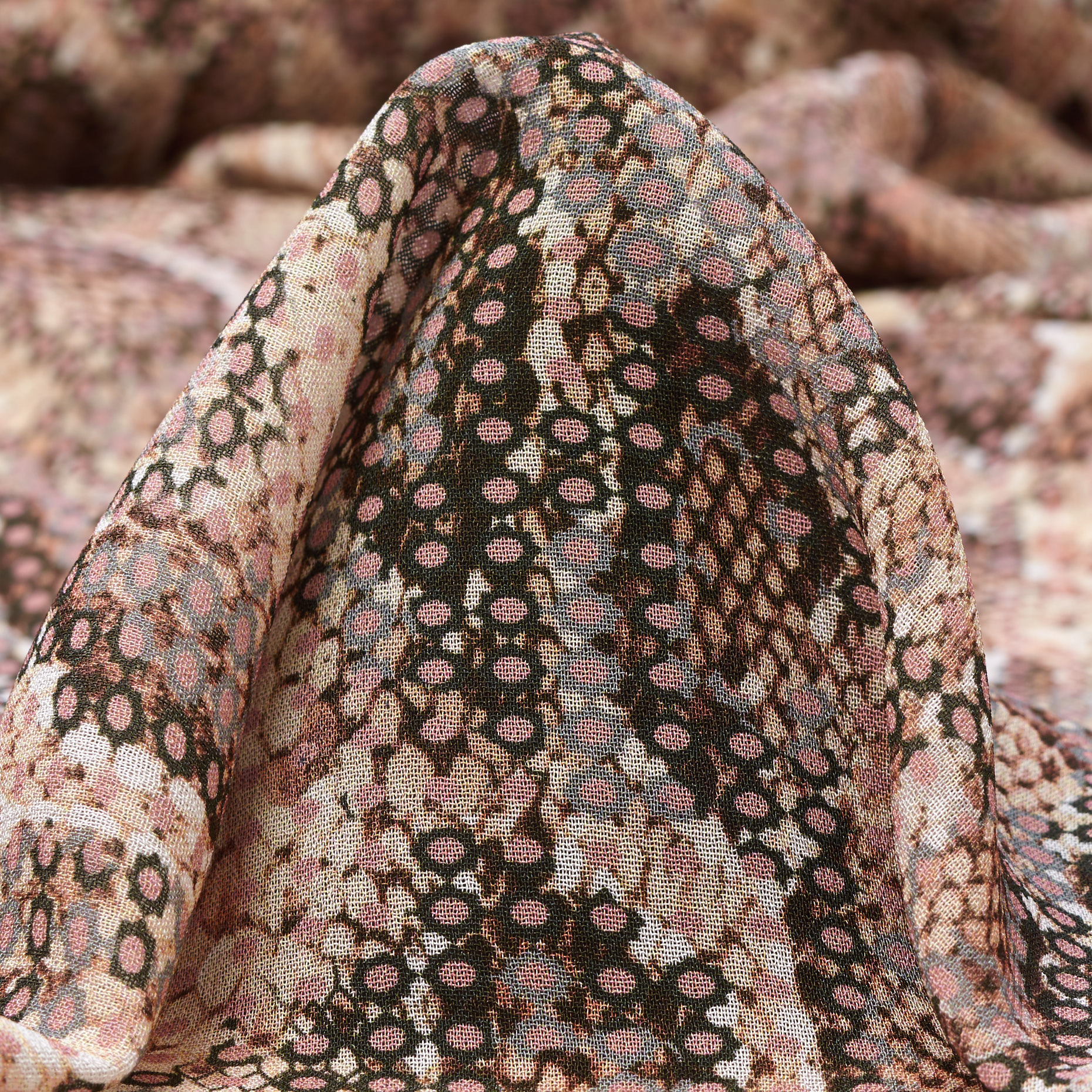 CRÊPE, VISCOSE, PRINTED, MISTY ROSE (F000042135)