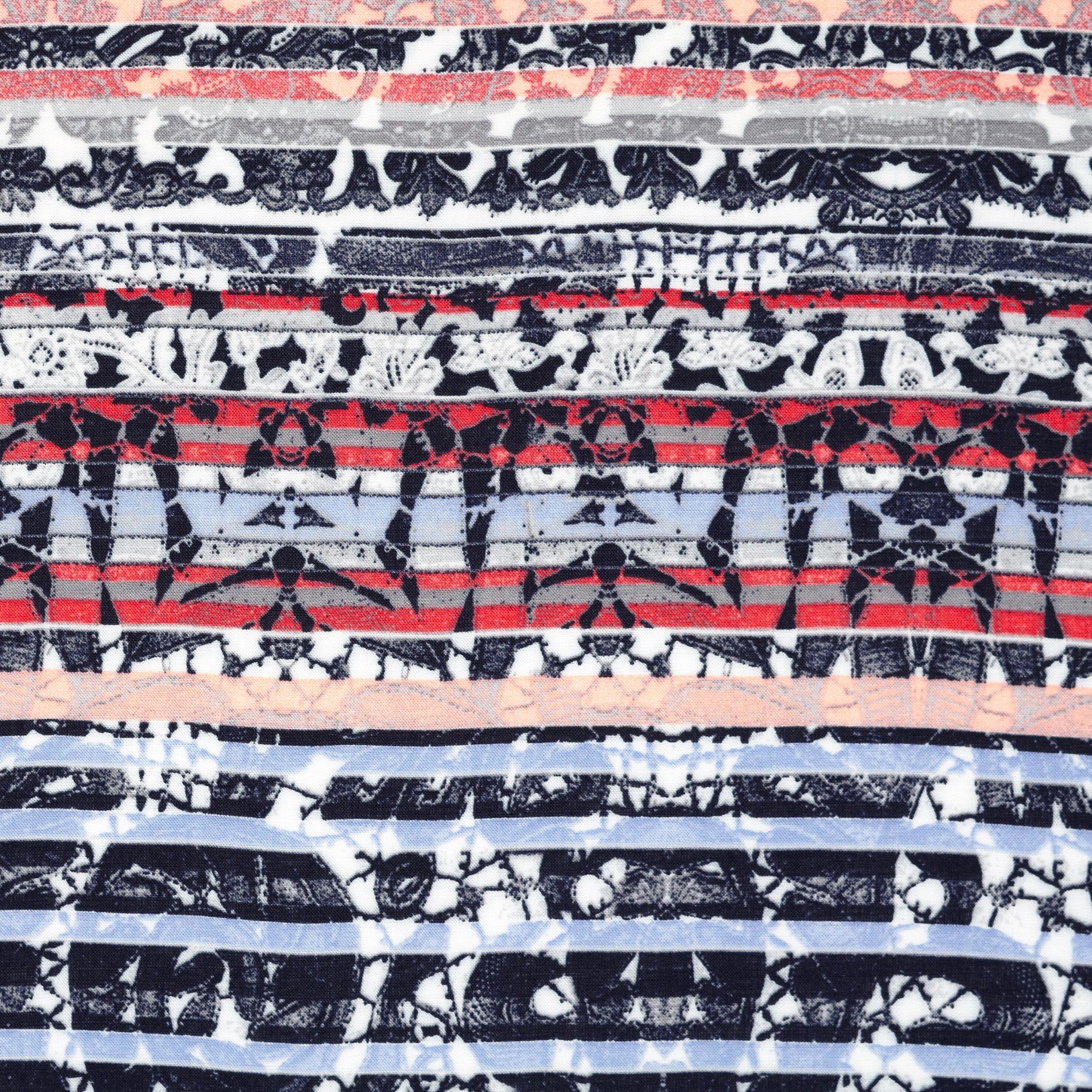 VISCOSE, PRINTED, XENON BLUE&RED ALERT (F000031664) - Texture