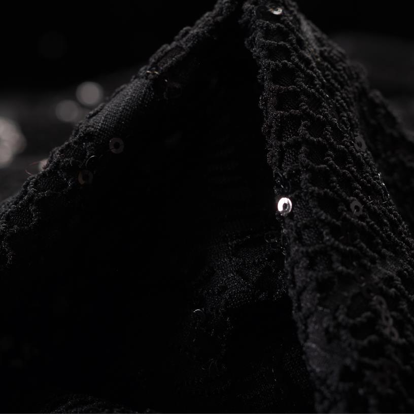 SEQUIN, EMBROIDERED, JET BLACK (F000030588)