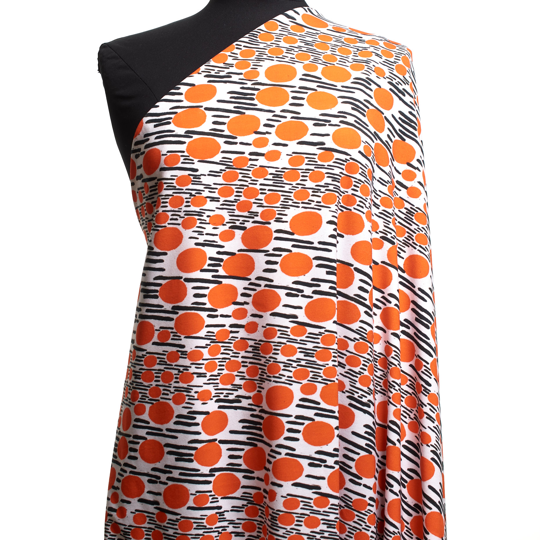 SINGLE JERSEY, COTTON, DOTS, RED ORANGE (F000031883) - Mannequin