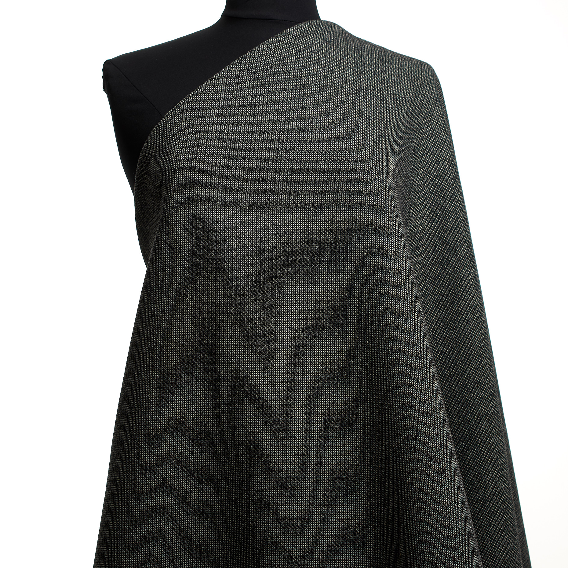 TWEED, VIRGIN WOOL, ANTIQUE WHITE&JET BLACK (F000038835) - Mannequin