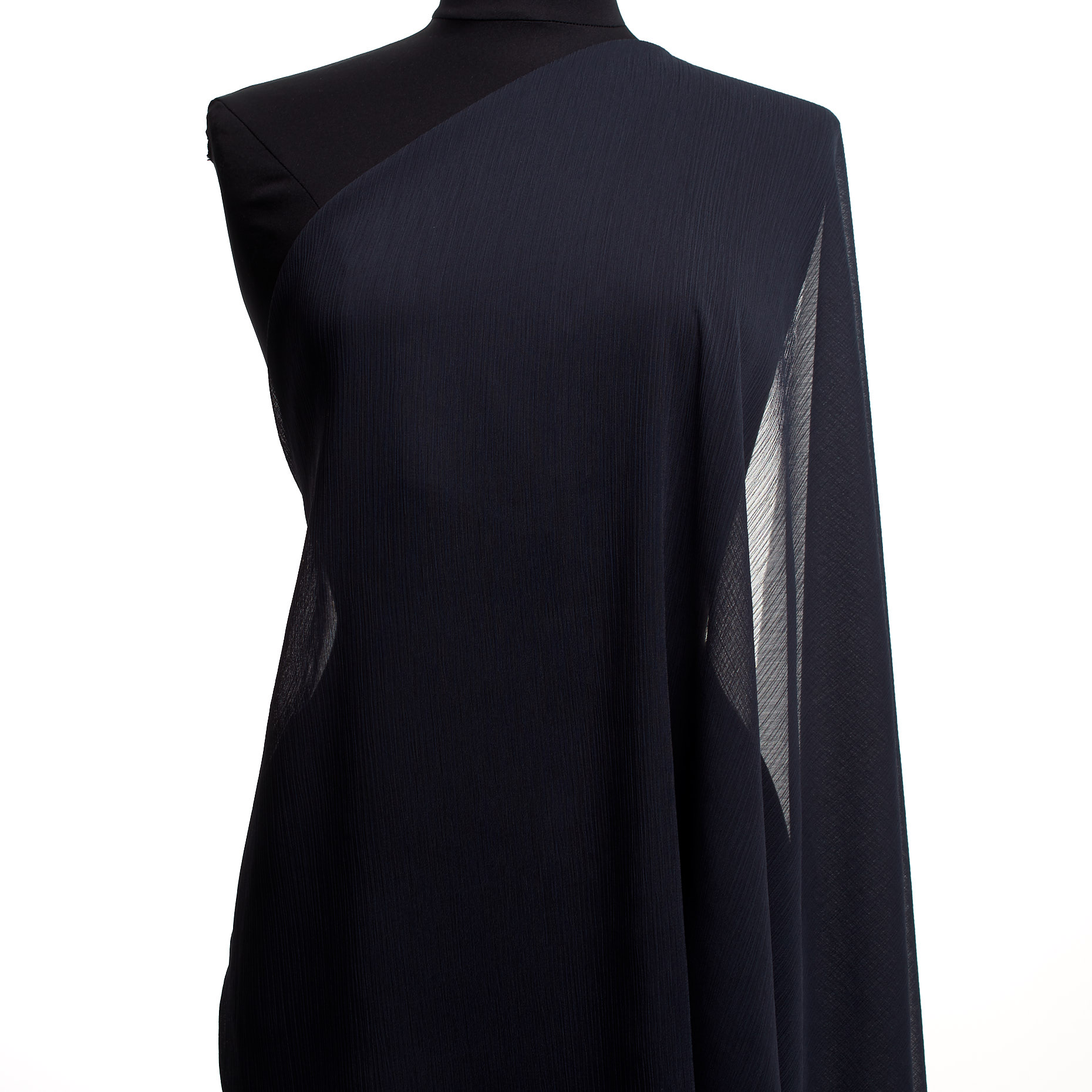 Chifón, Crêpe, Arrugado, Midnight Blue (F000043413) - Maniquí