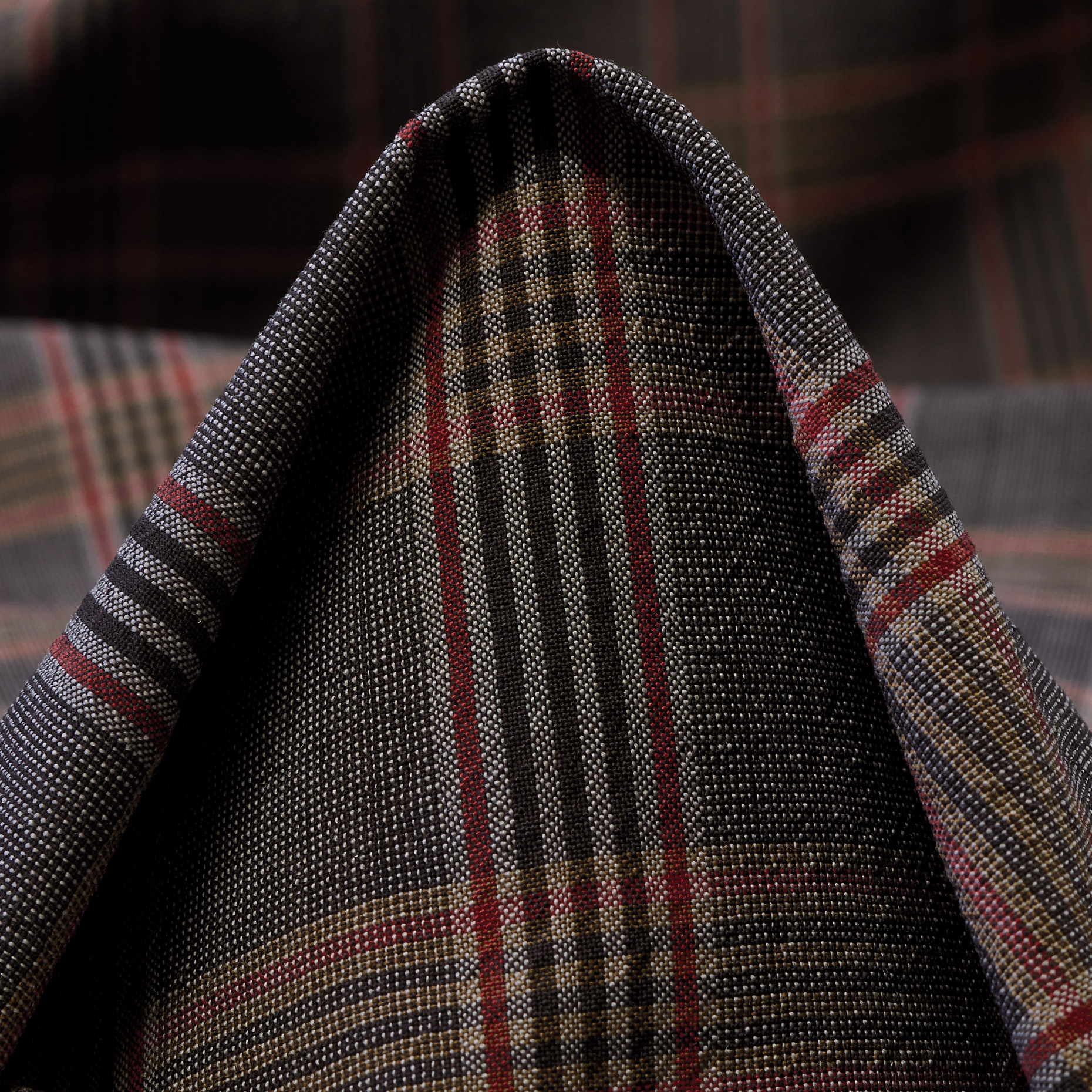 CRÊPE, VIRGIN WOOL, CHECK, SHARKSKIN&LAVA FALLS (F000043887)