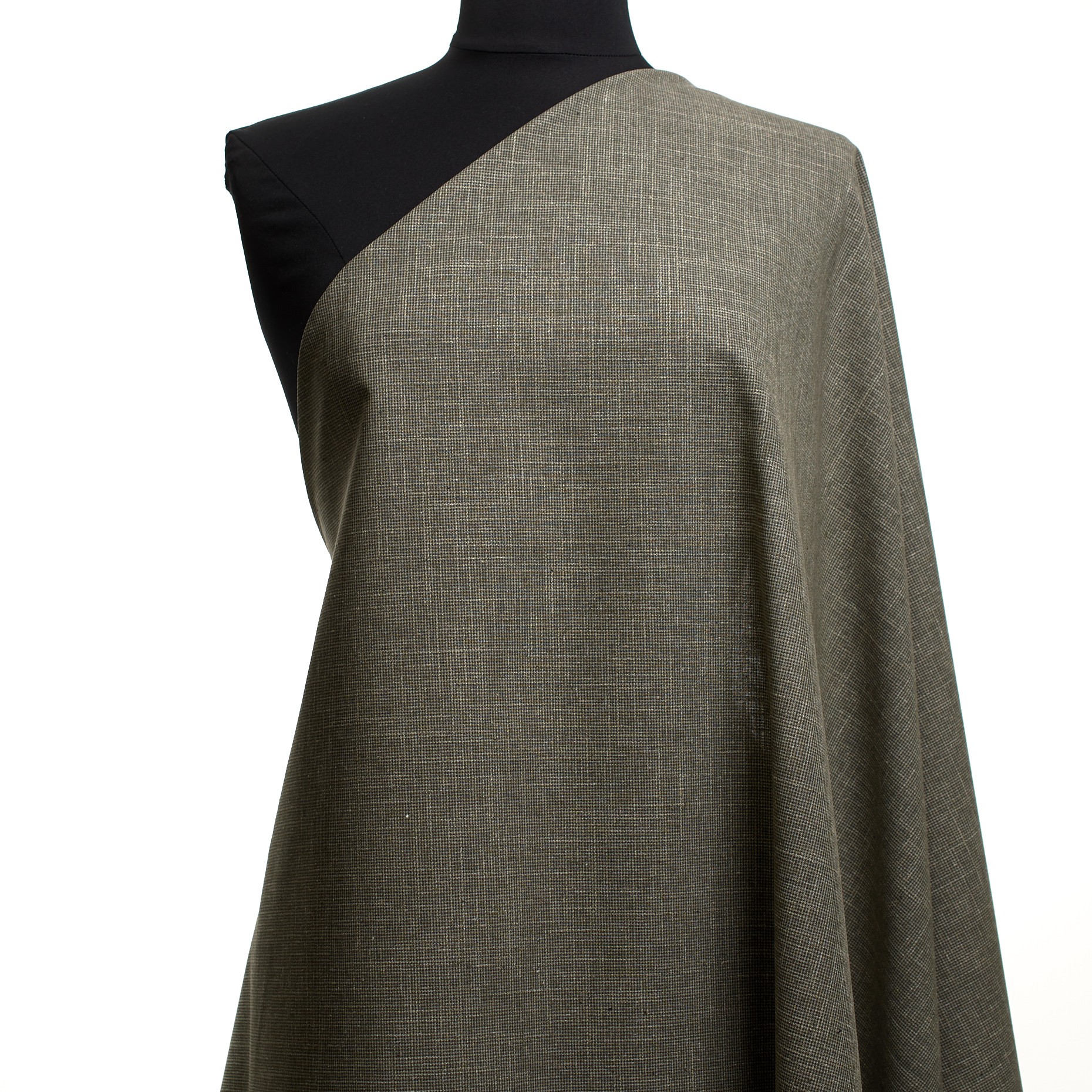 VIRGIN WOOL, COTTON BLEND, MICRO DESIGN, TEA LEAF (F000047272) - Mannequin