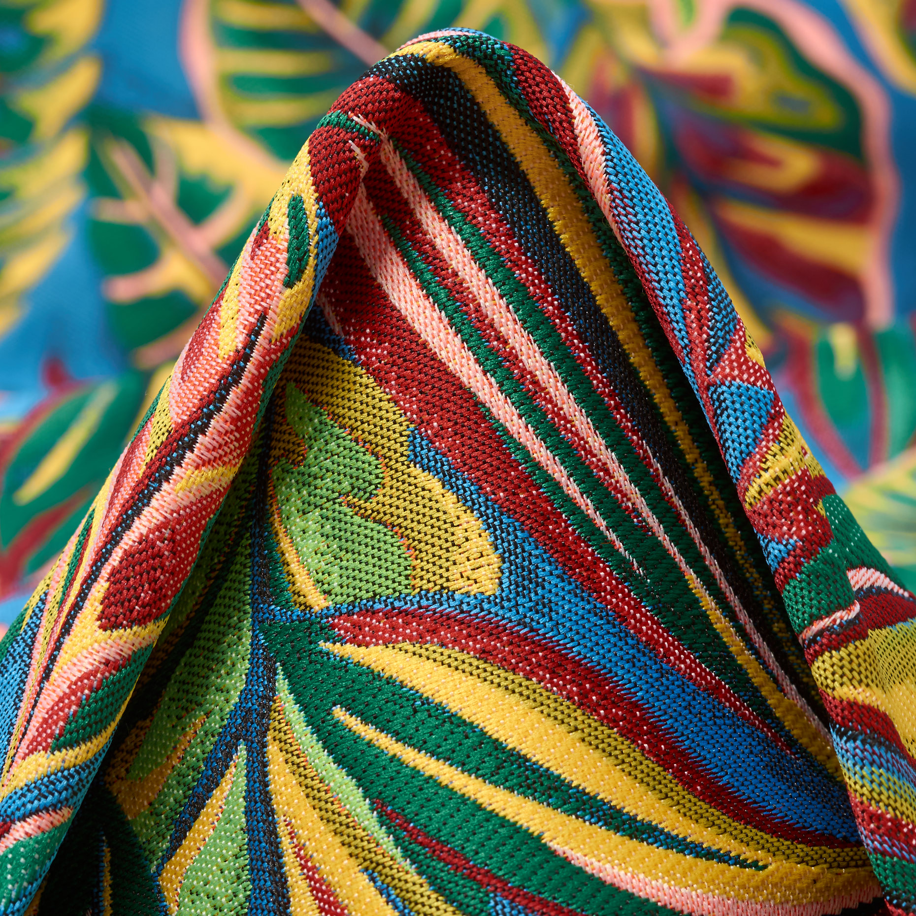 JACQUARD, DOUBLE, FLORAL, CENDRE BLUE&JOLLY GREEN (P000002720)